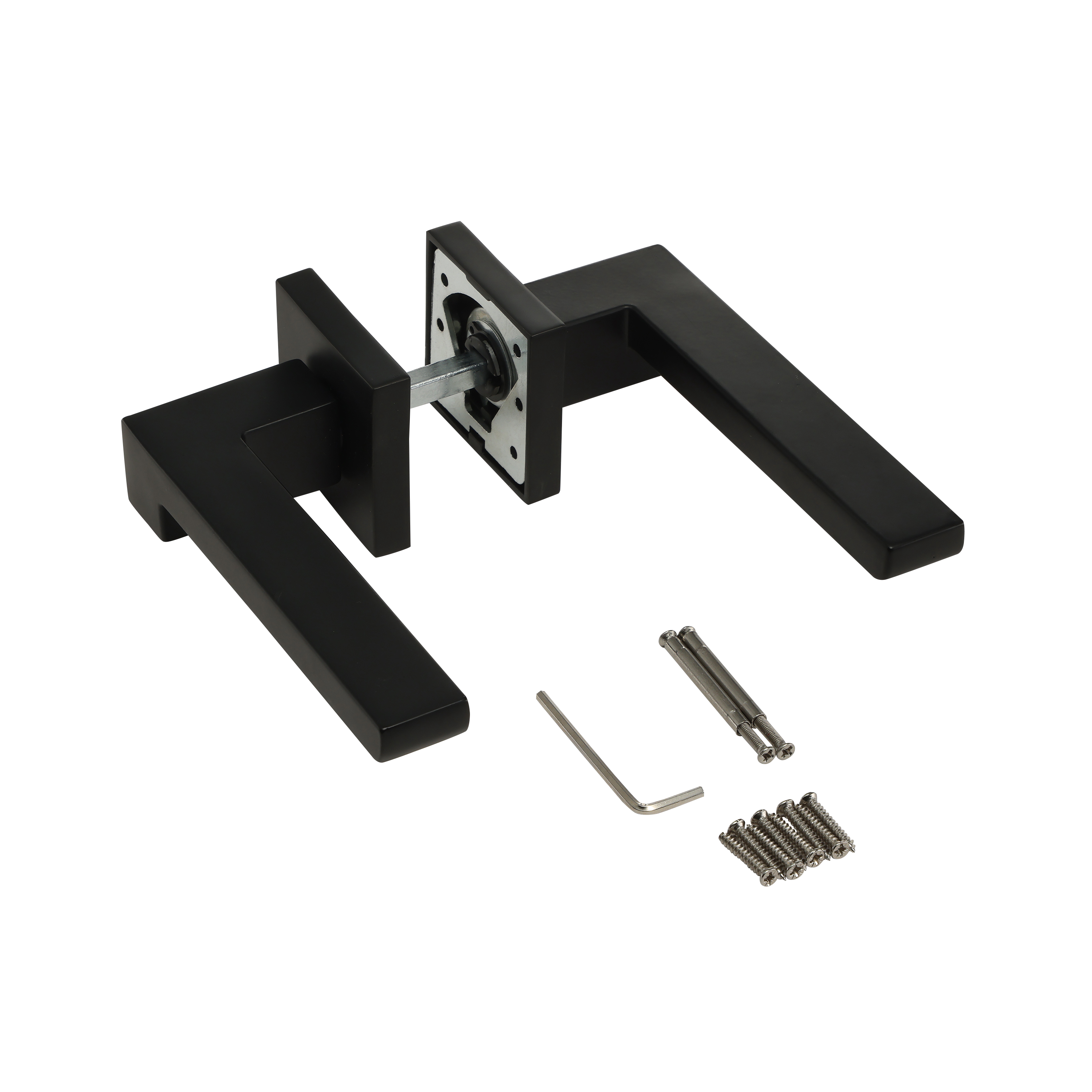 2 poignées sur rosace carrées INSPIRE Manuela noir mat A7 - 3