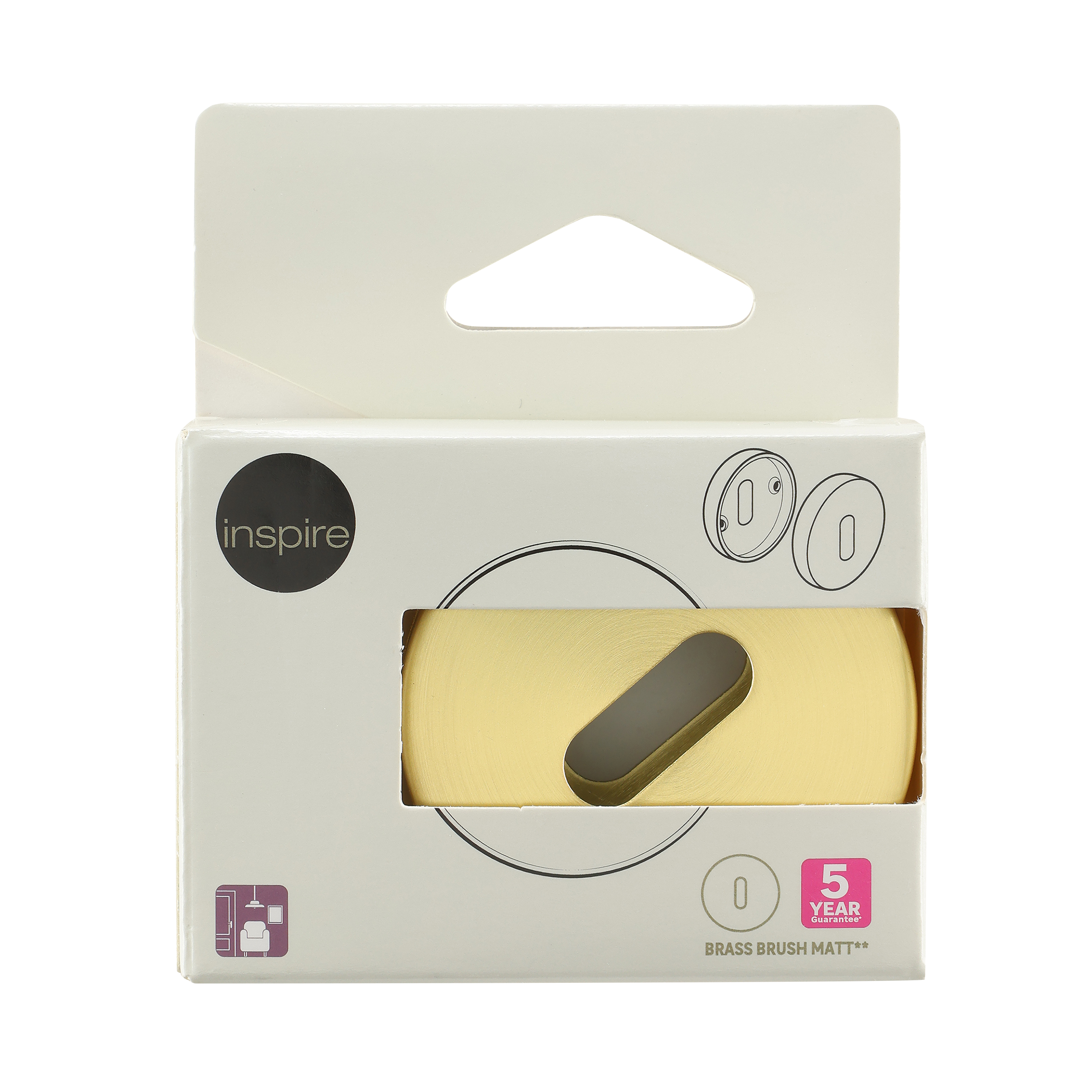 2 rosaces INSPIRE trou de clé L1 acier laiton brossé A3 - 7