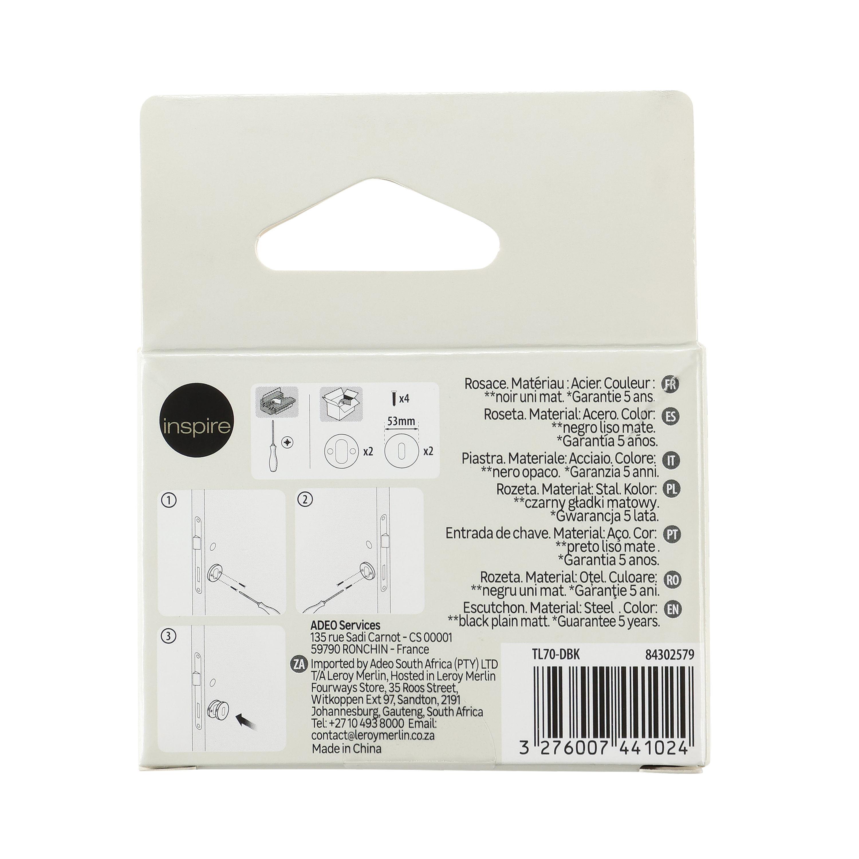 Rozeta podklamkowa na klucz Java czarny mat Inspire - 7