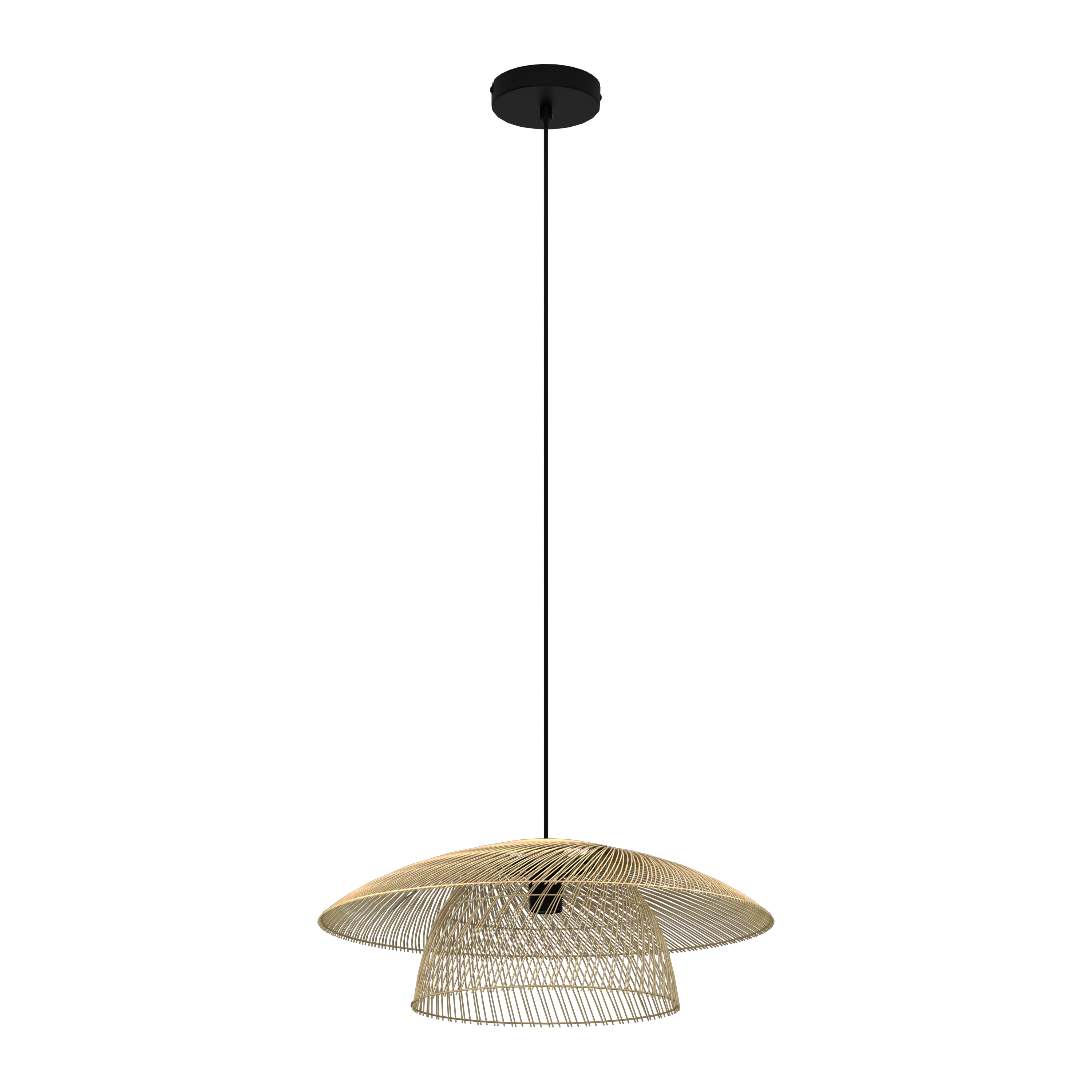 Lampadario Natura Banili beige paralume trasparente E27 Ø54cm INSPIRE - 12