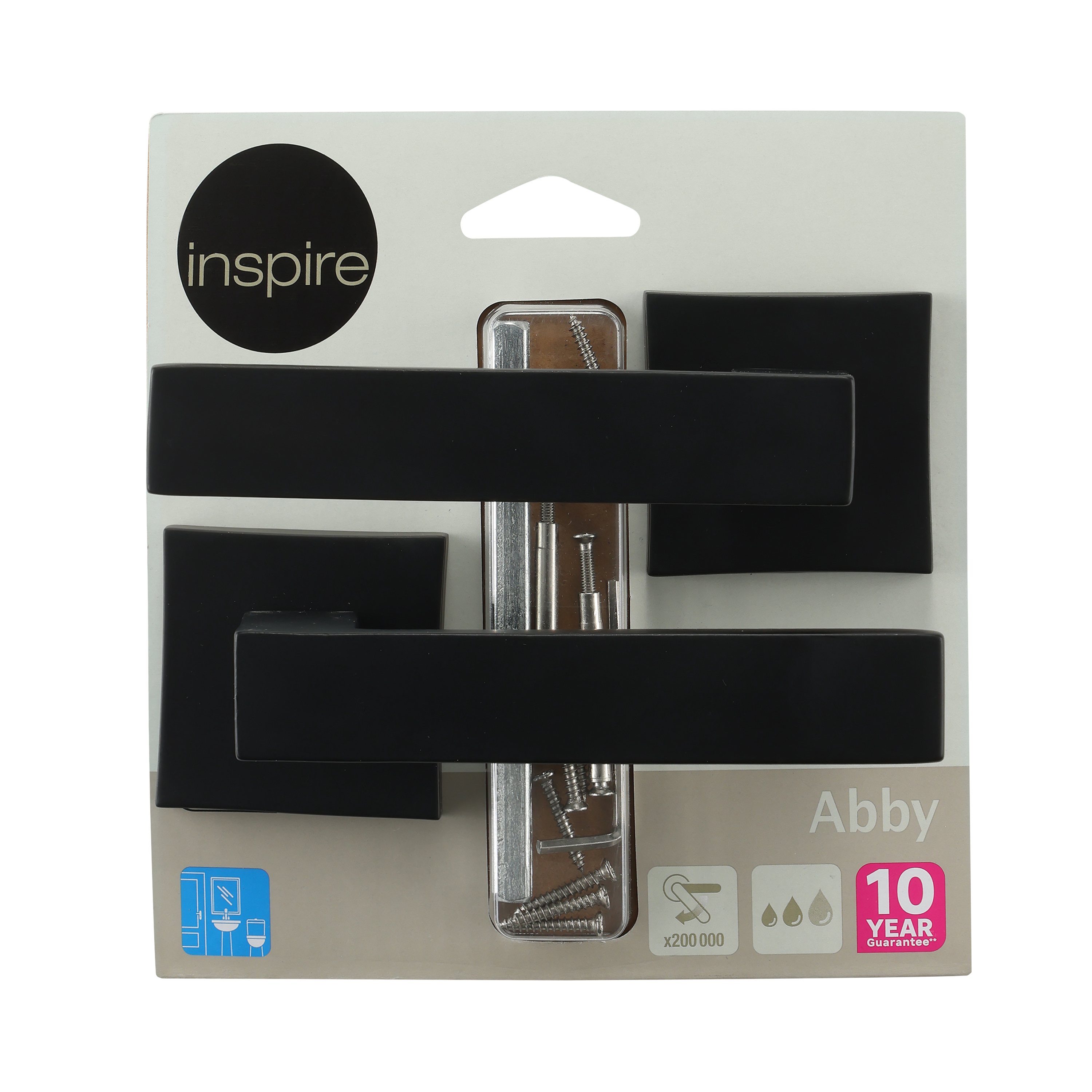 2 poignées sur rosace INSPIRE Abby noir mat A7 - 7