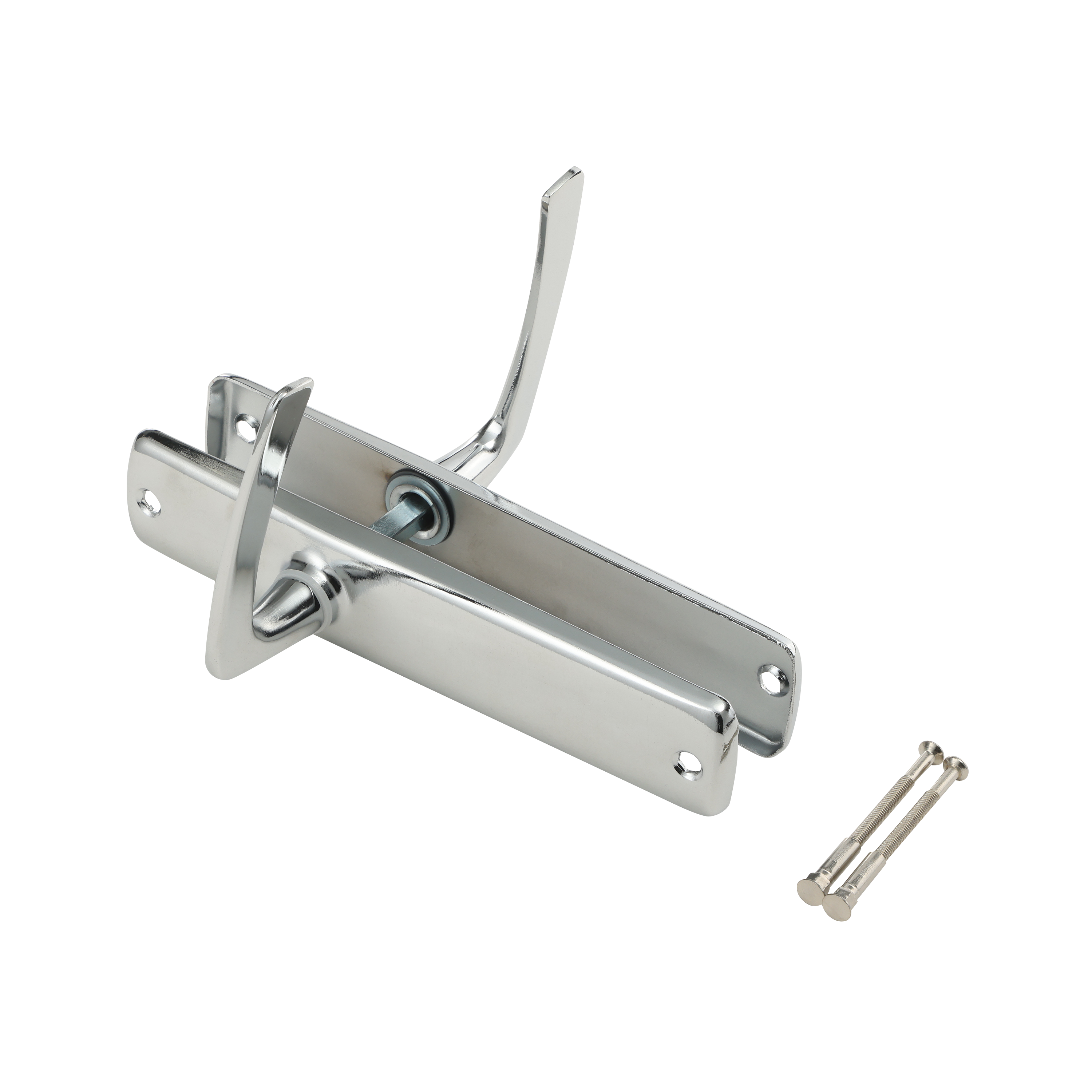 2 poignées sur plaque sans trou Ira acier chrome satiné, entraxe 165 mm - 3