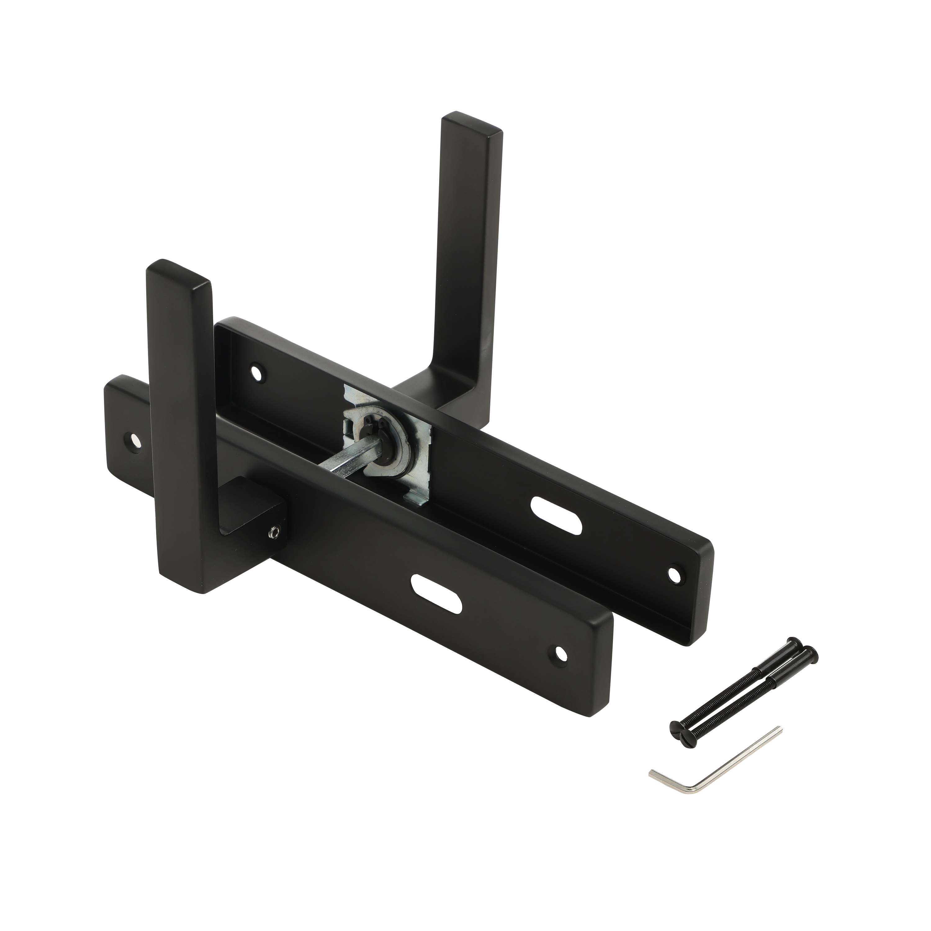 2 poignées sur plaque à clé Abby aluminium noir mat, entraxe 195 mm - 3