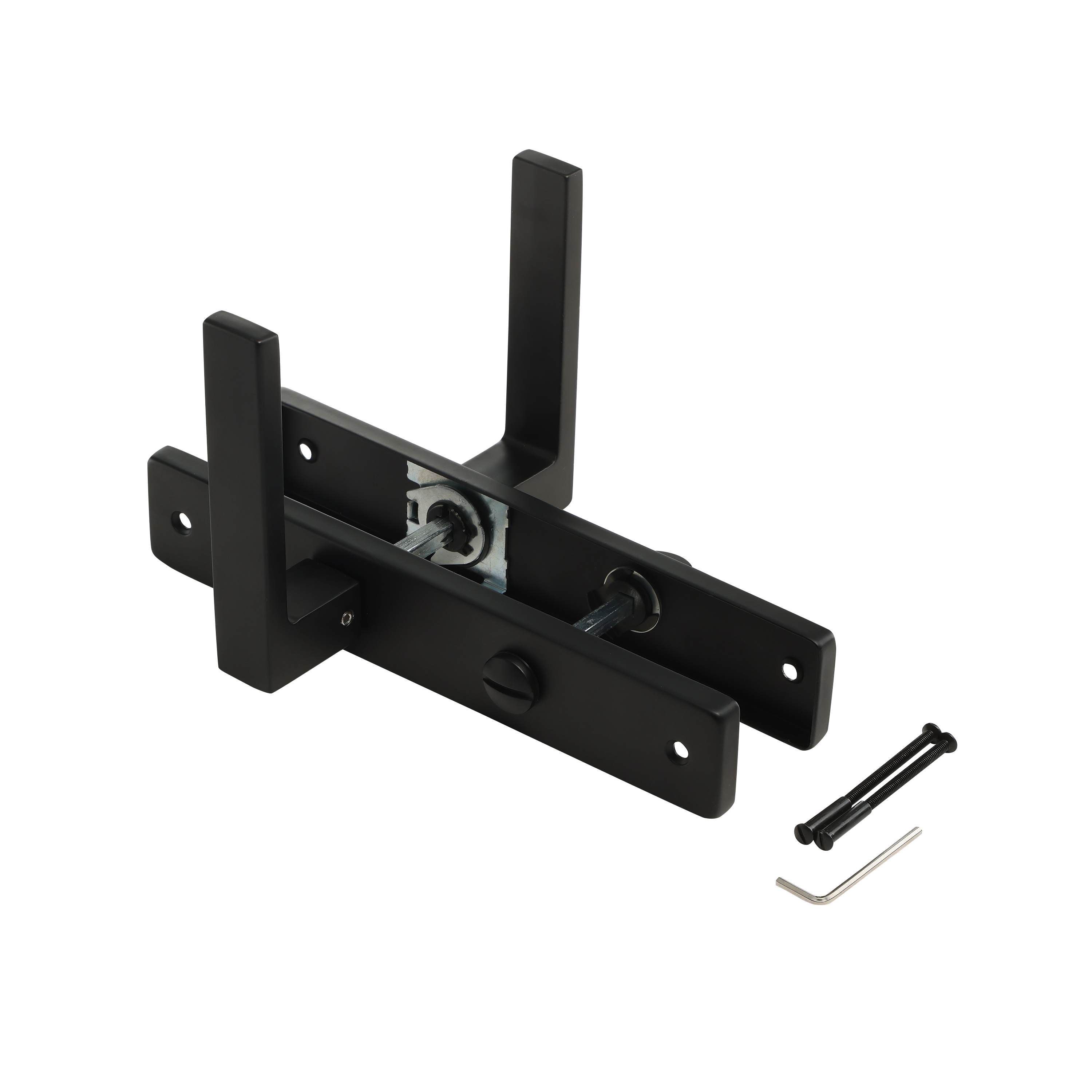 2 poignées sur plaque à condamnation Abby aluminium noir mat, entraxe 195 mm - 6