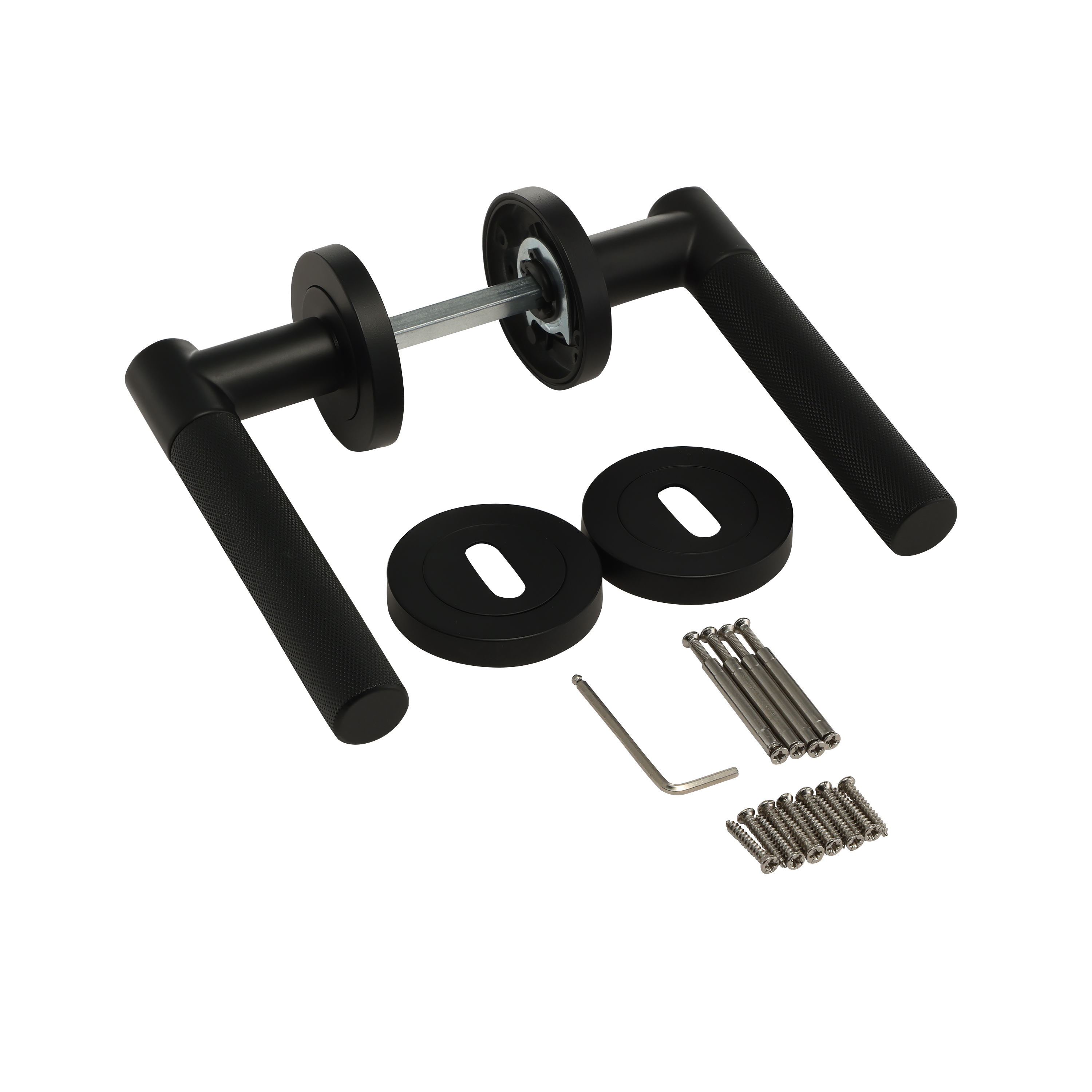 Puxador de porta roseta alumínio preto mate Inspire Axel - 2