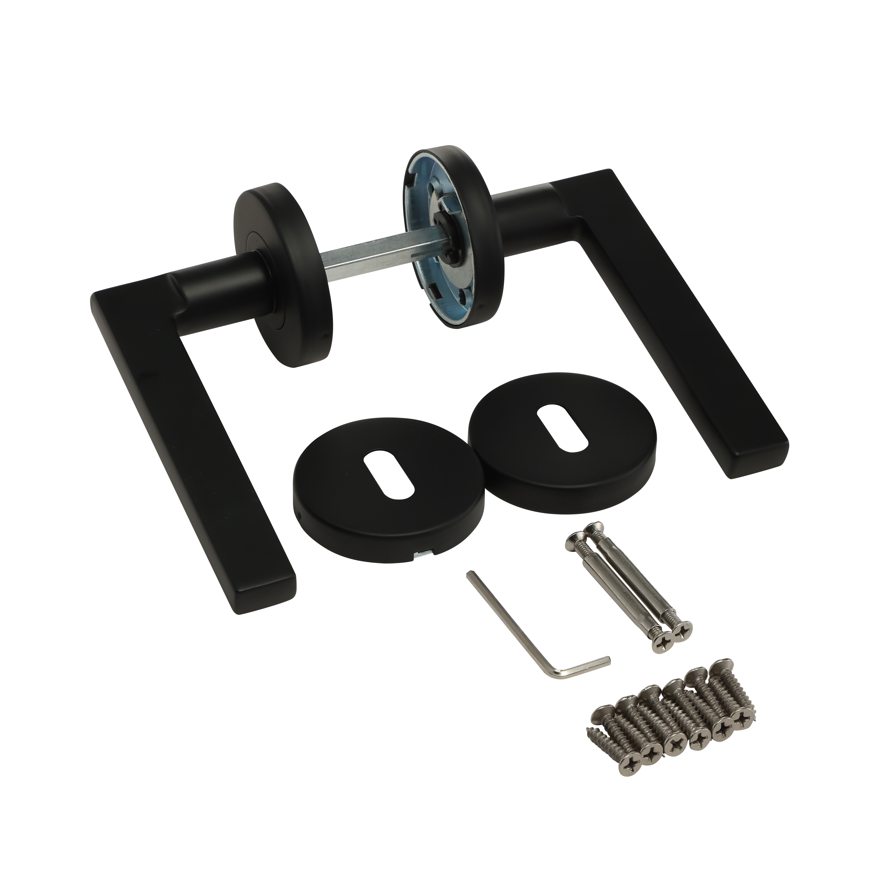 Puxador de porta roseta alumínio preto mate Inspire Lee - 6