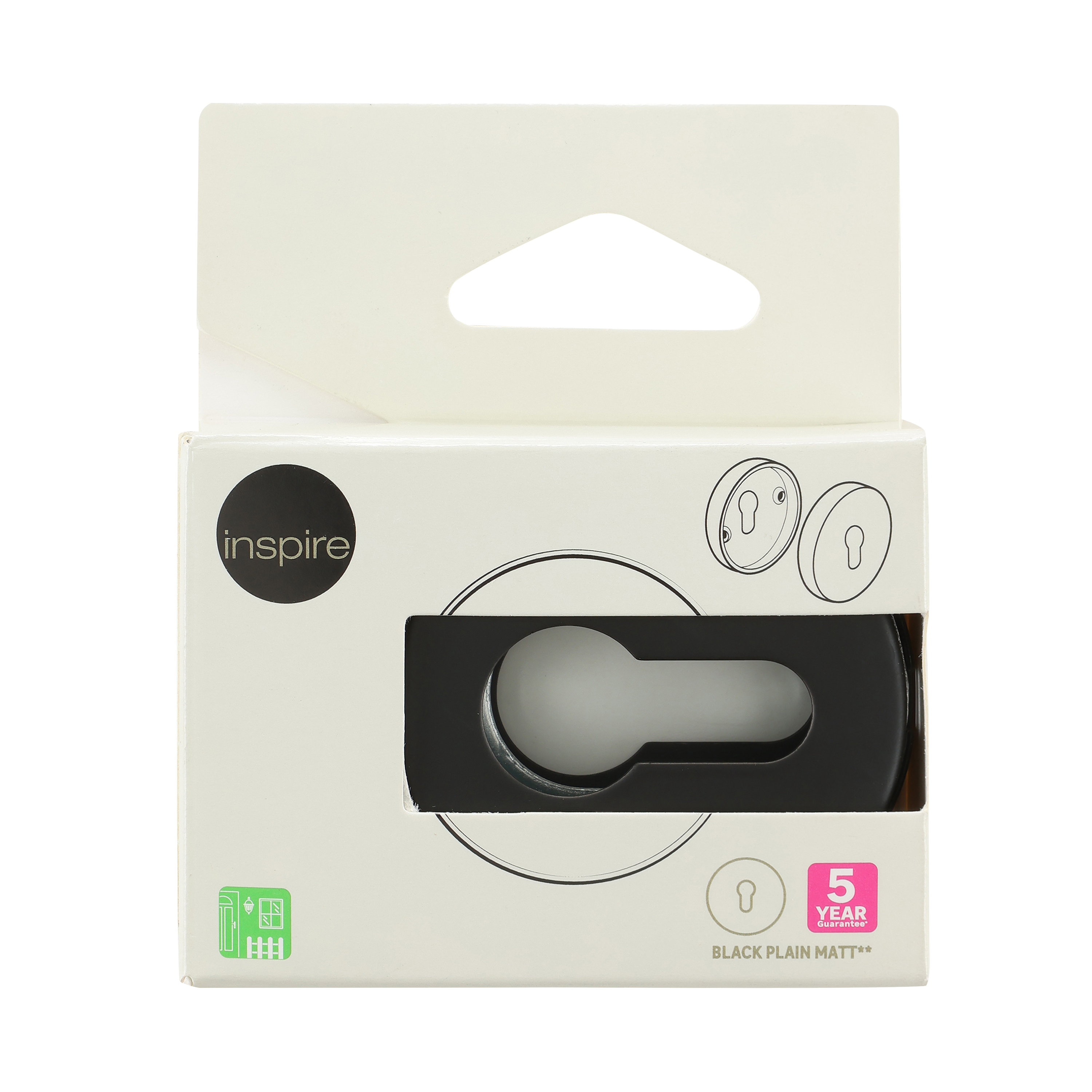 2 rosaces INSPIRE trou de cylindre L1 acier noir mat A1 - 6