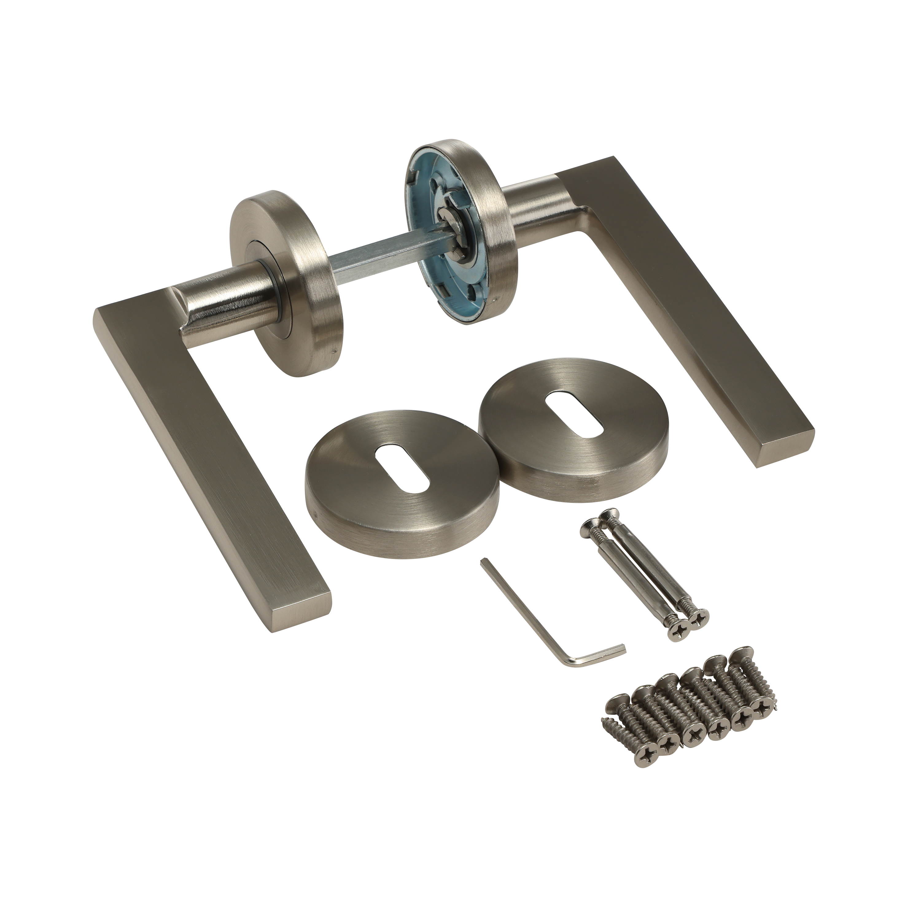 Puxador de porta roseta alumínio prateado escovado acetinado Inspire Lee - 7