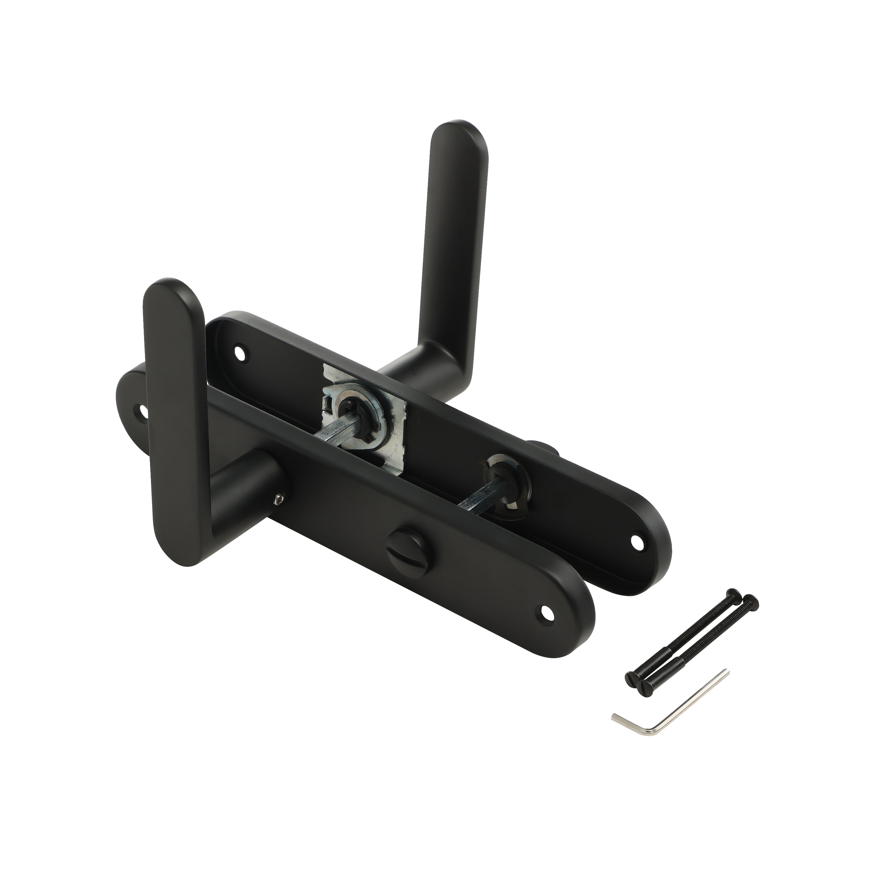 2 poignées sur plaque condamnation Java aluminium noir mat, entraxe 195 mm - 4