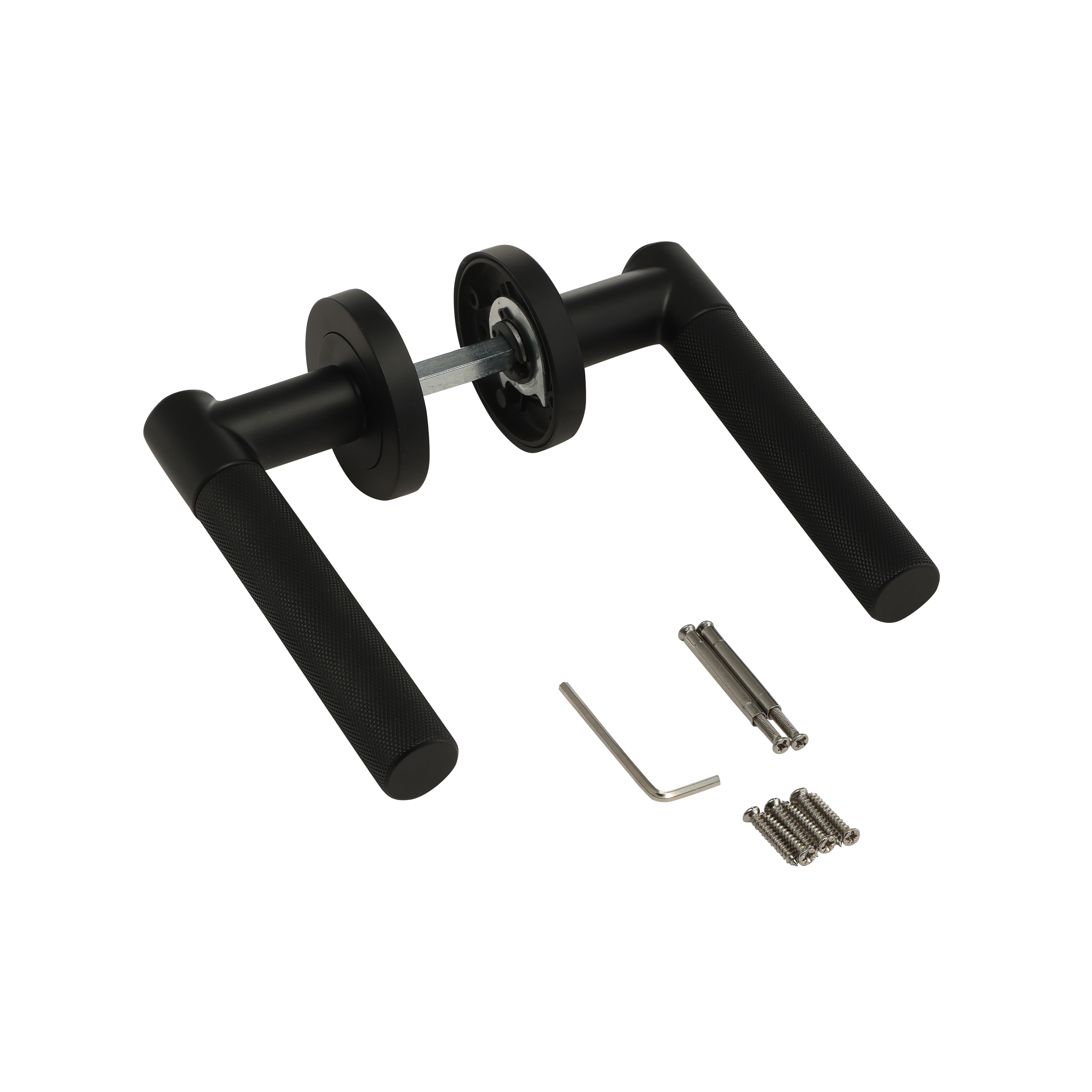 2 poignées sur rosace INSPIRE Axel sans trou aluminium noir mat A8 - 7