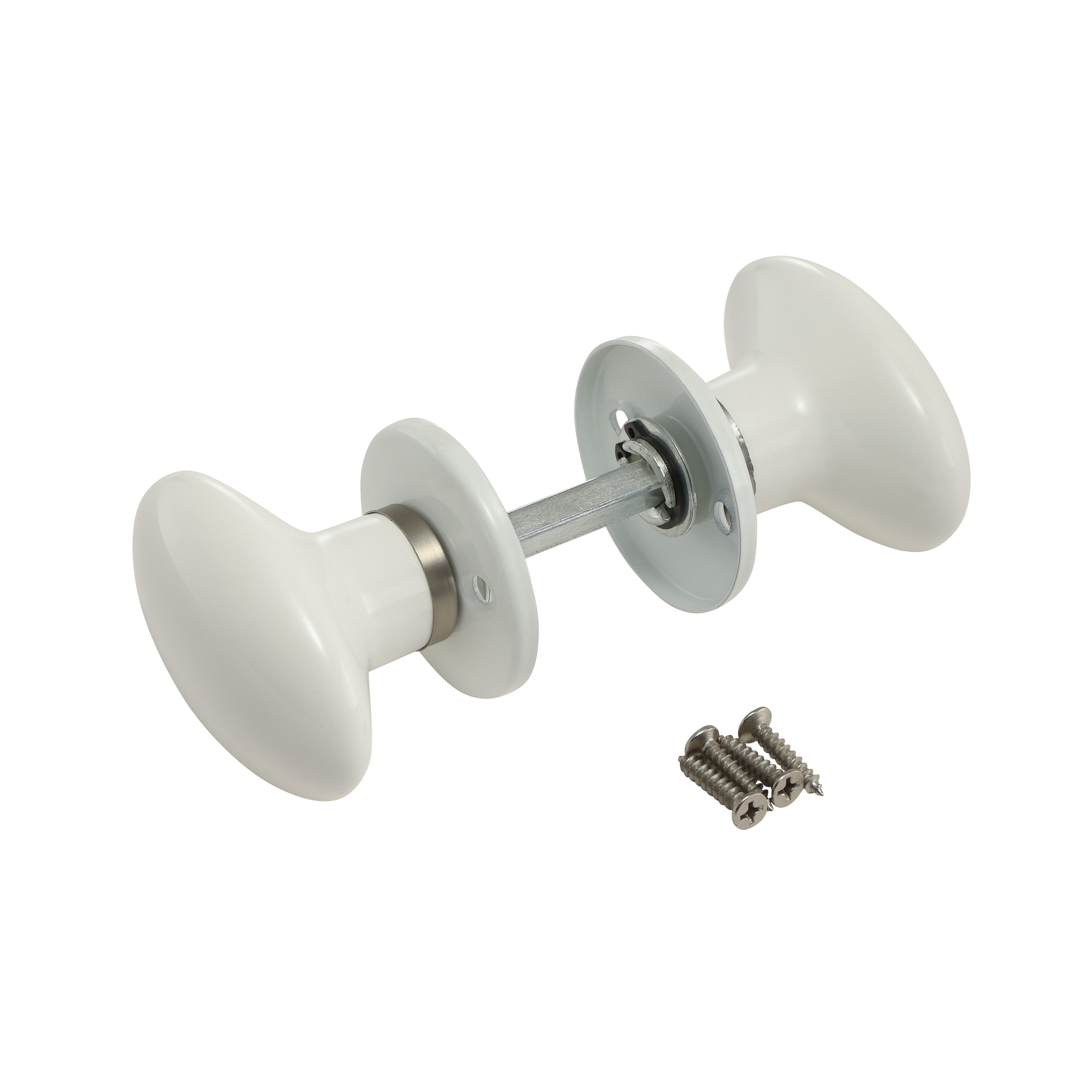 2 poignées sur rosace INSPIRE Gilda porcelaine blanc et nickel A10 - 6