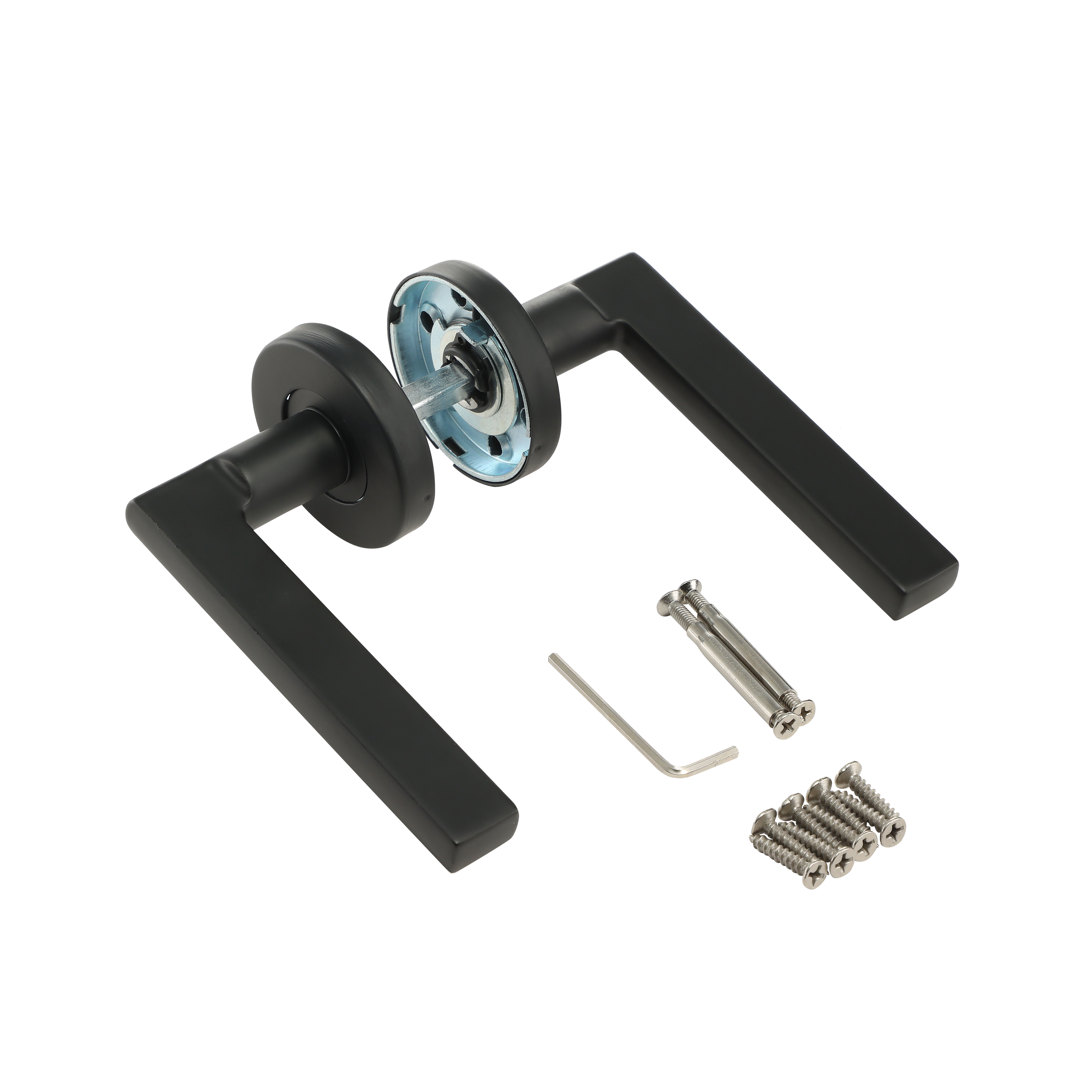 2 poignées sur rosace INSPIRE Lee aluminium noir mat A1 - 3