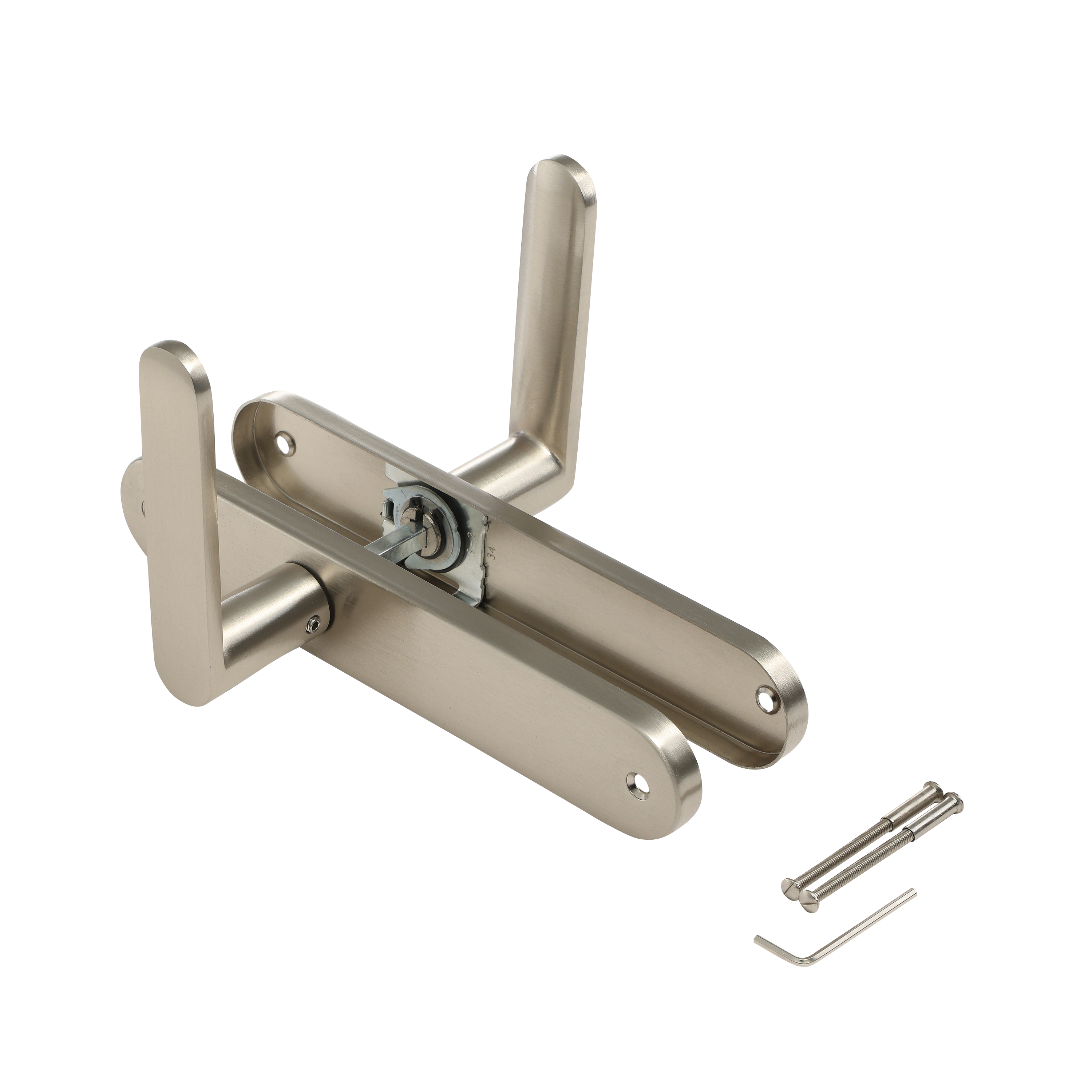 2 poignées sur plaque sans trou Java aluminium nickel brillant, entraxe 195 mm - 5