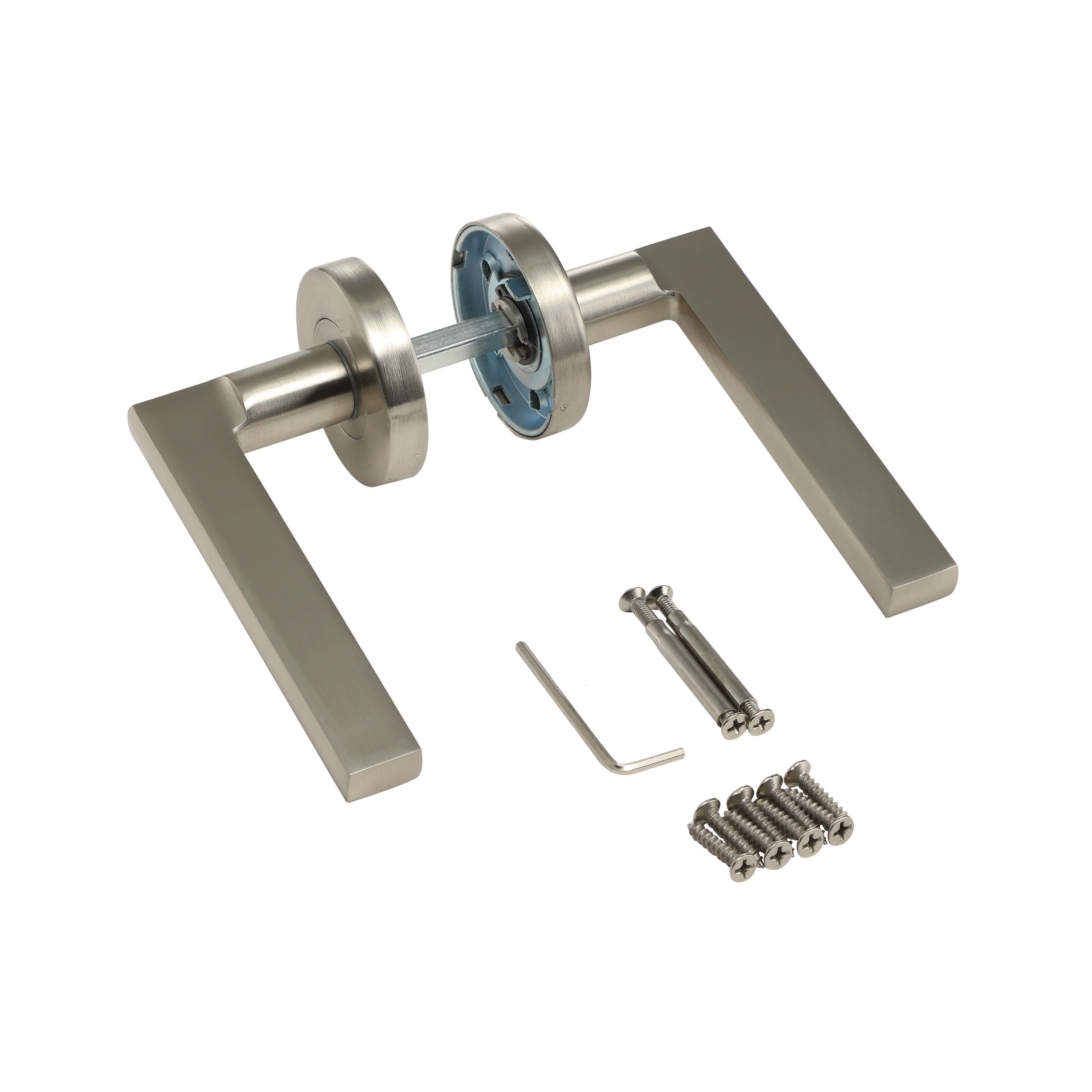 2 poignées sur rosace INSPIRE Lee aluminium nickel brillant A2 - 3