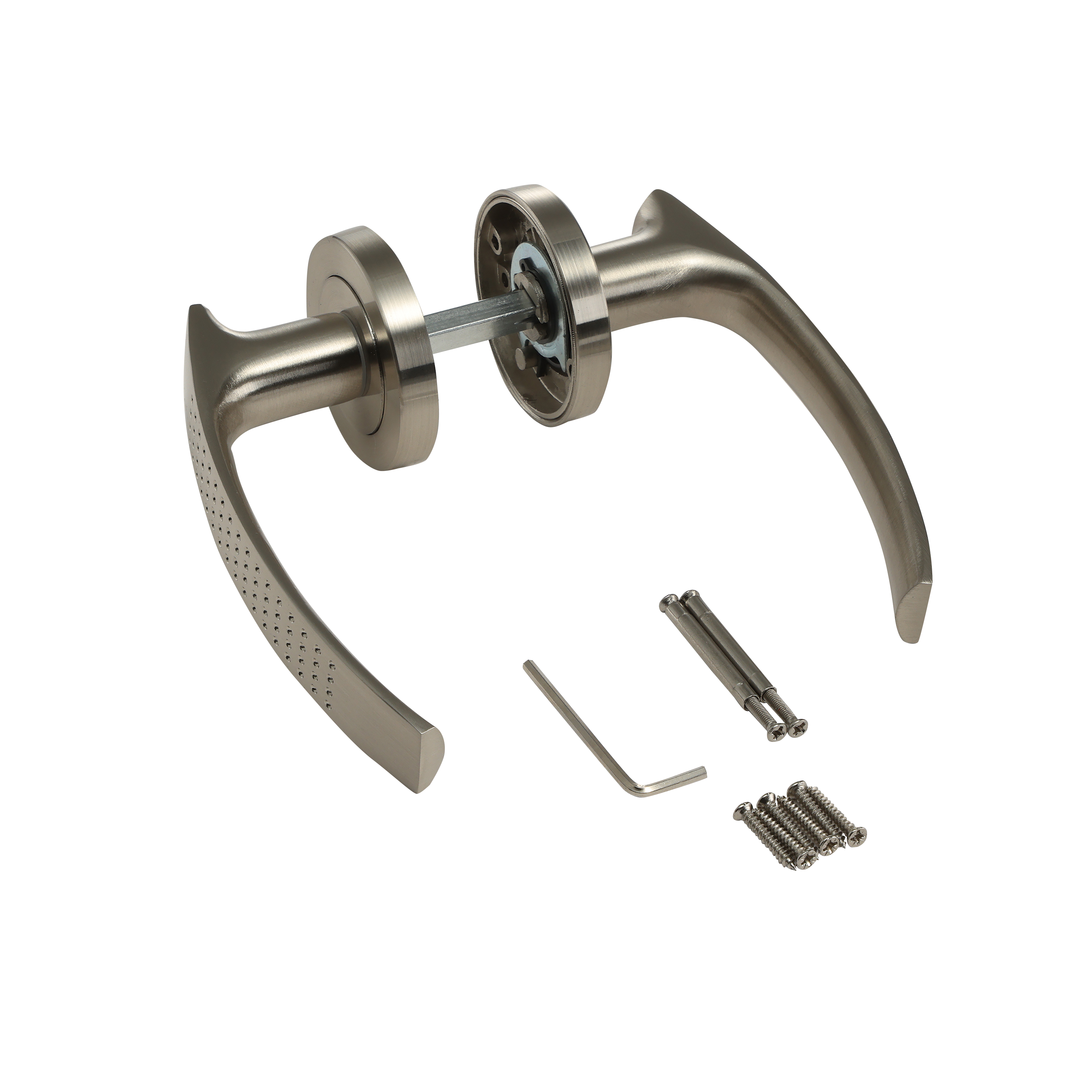 Poignée de porte sur rosace nickel ILDA x2 - 2