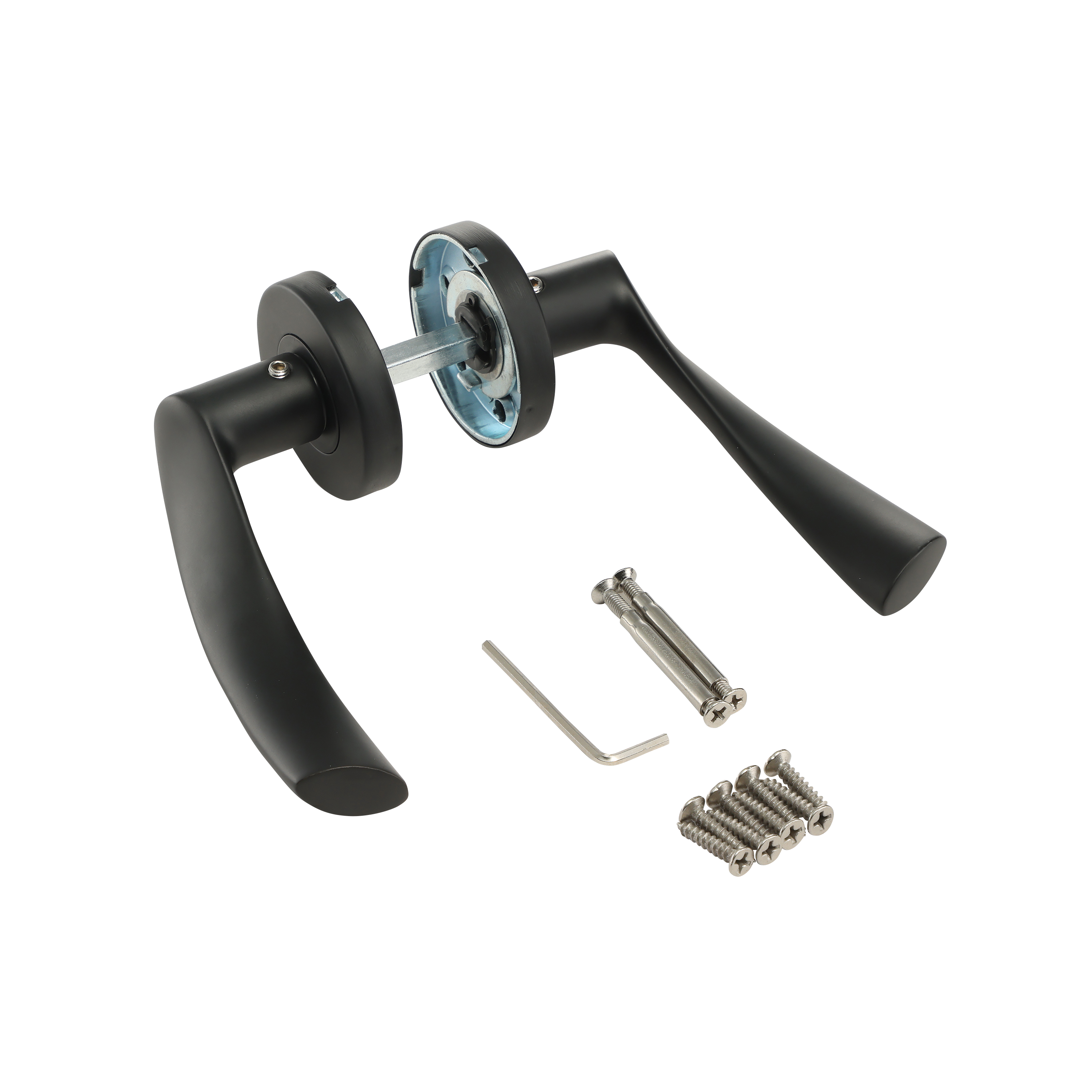 2 poignées sur rosace INSPIRE Arosa aluminium sans trou noir mat A1 - 5