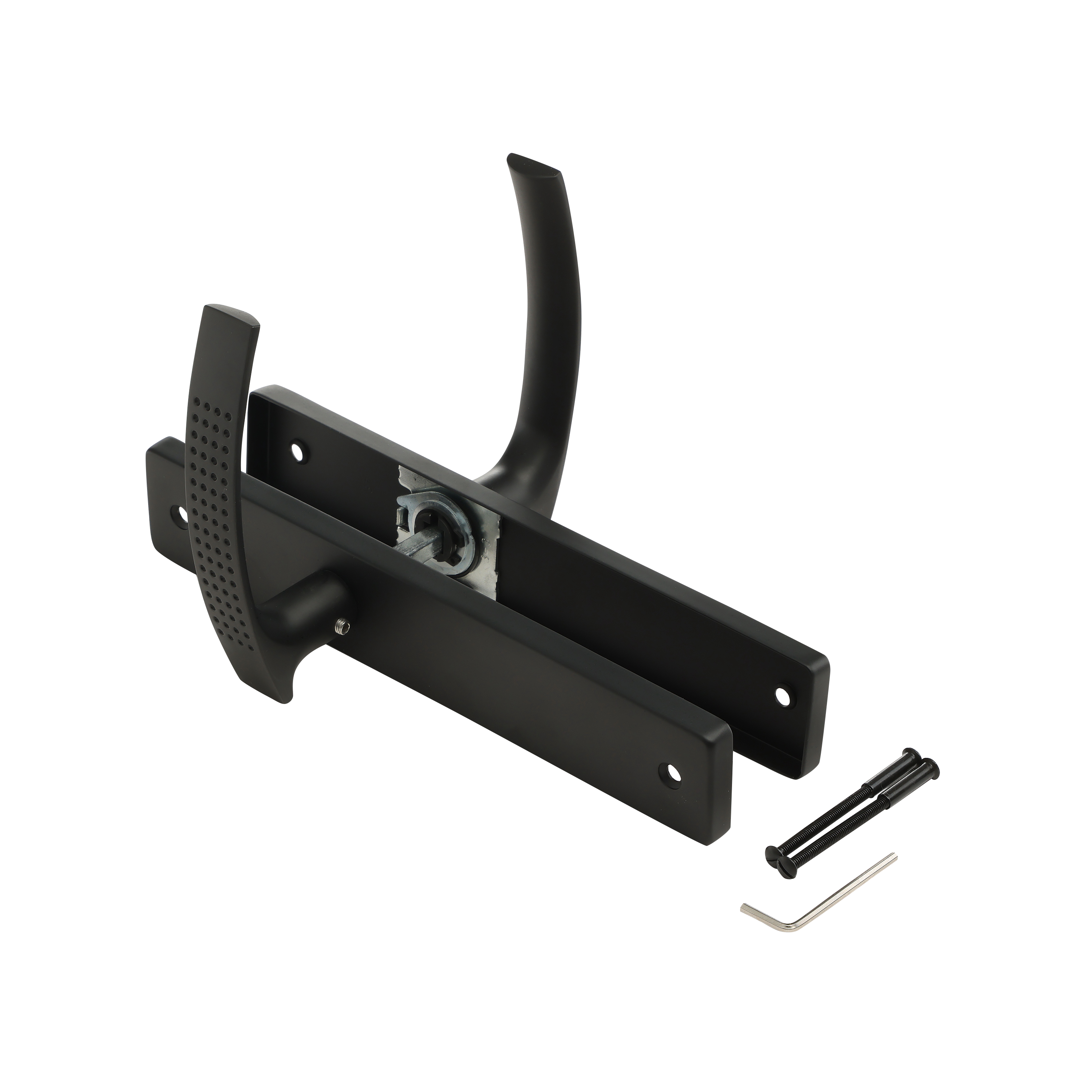 2 poignées sur plaque sans trou Louna aluminium noir mat, entraxe 195 mm - 4