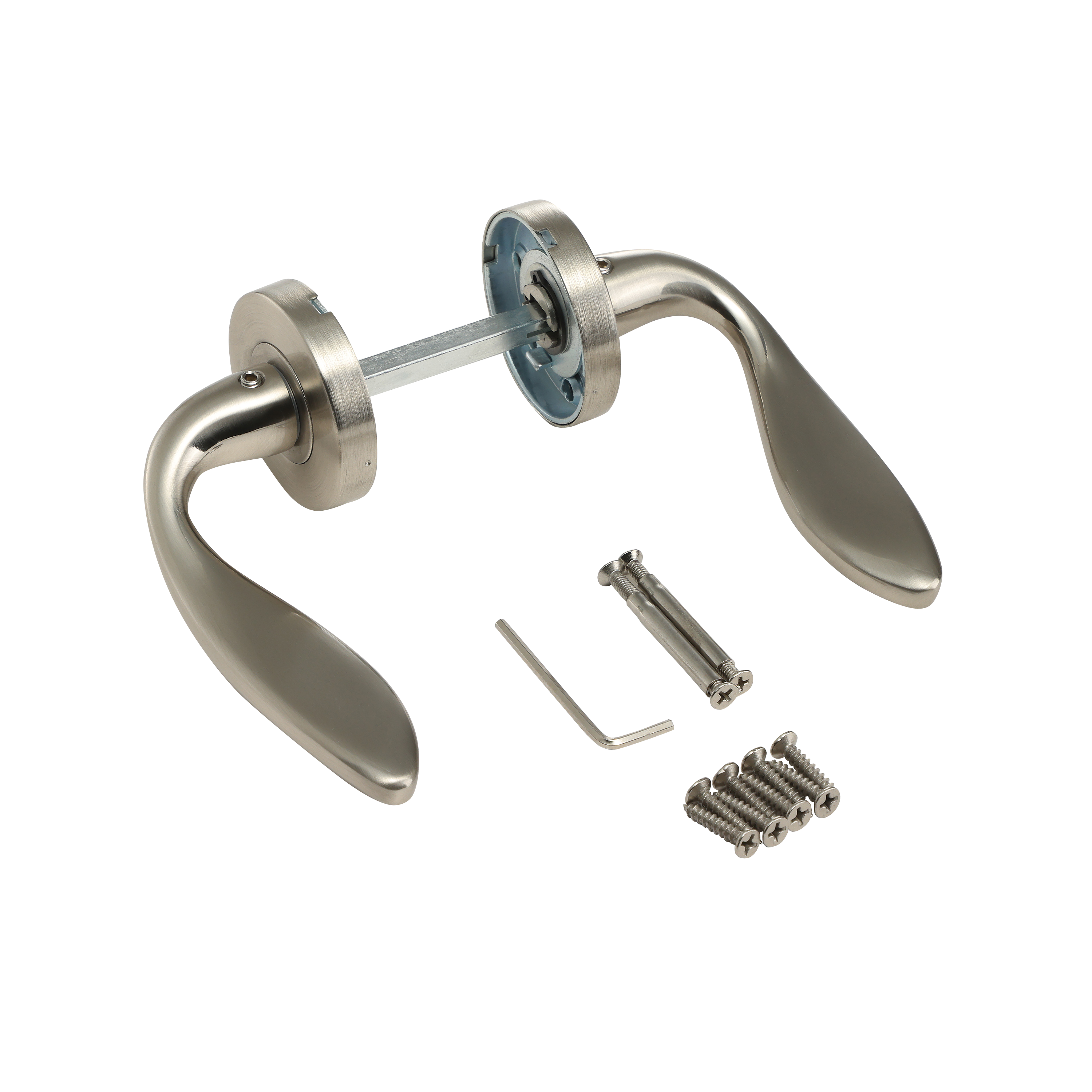 2 poignées sur rosace INSPIRE Agathe aluminium nickel brillant A2 - 6