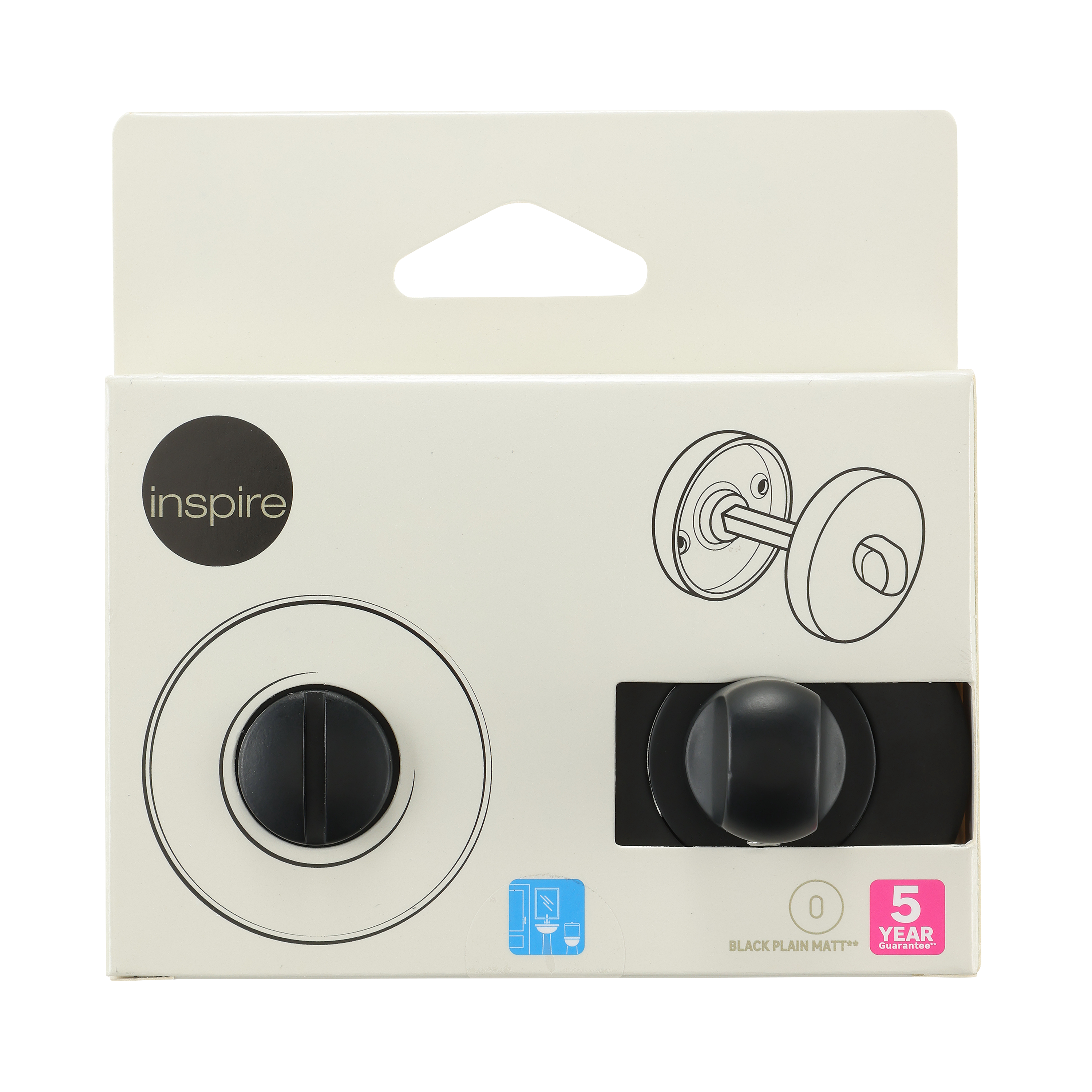 2 rosaces INSPIRE condamnation/décondamnation L1 acier noir mat A1 - 6