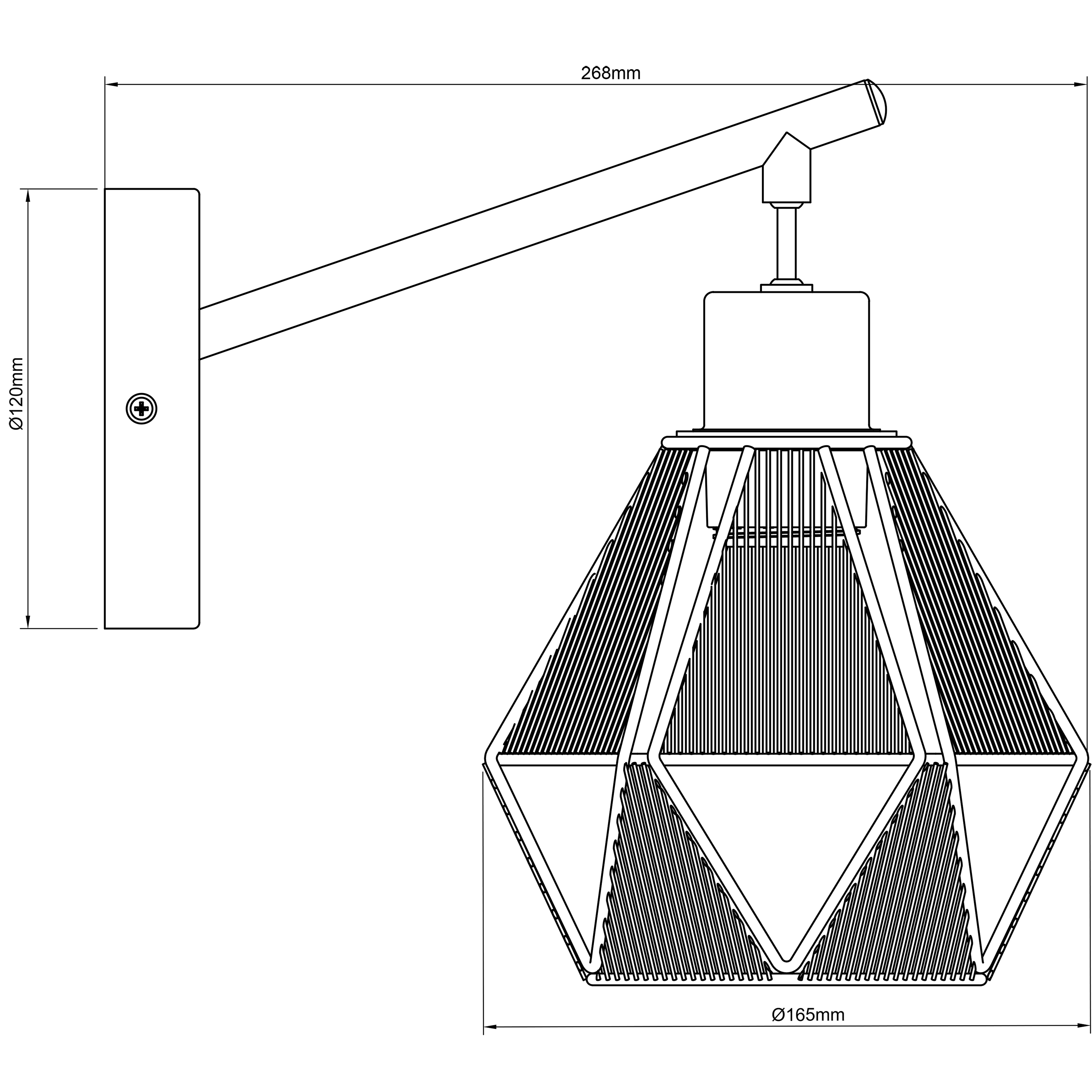 Kinkiet Pyros czarny raffia E27 Inspire - 10