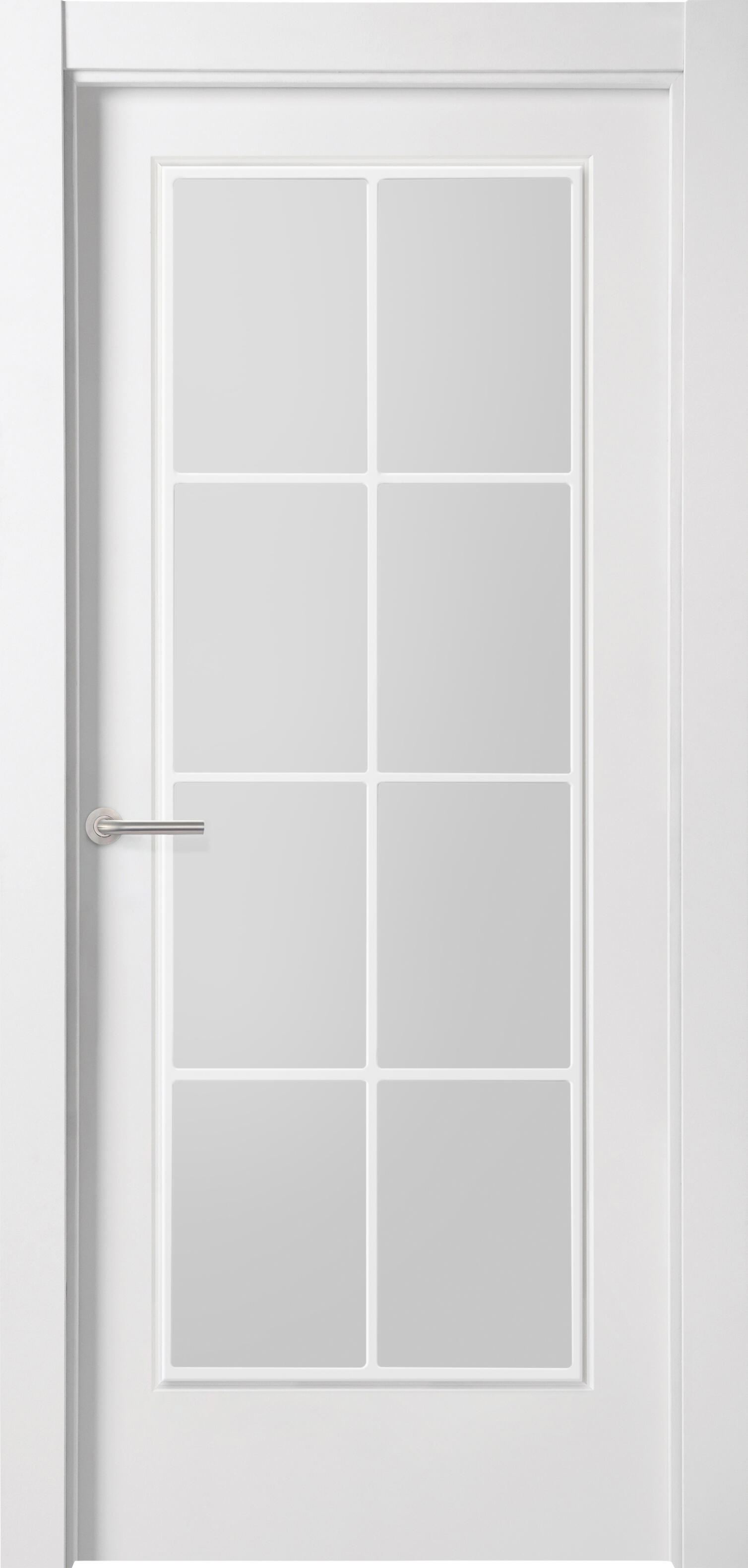 Puerta de interior abatible con cristal maciza lacada Line Plus Marsella blanco apertura derecha cerco de 9x2 anchura 72.5cm - 4