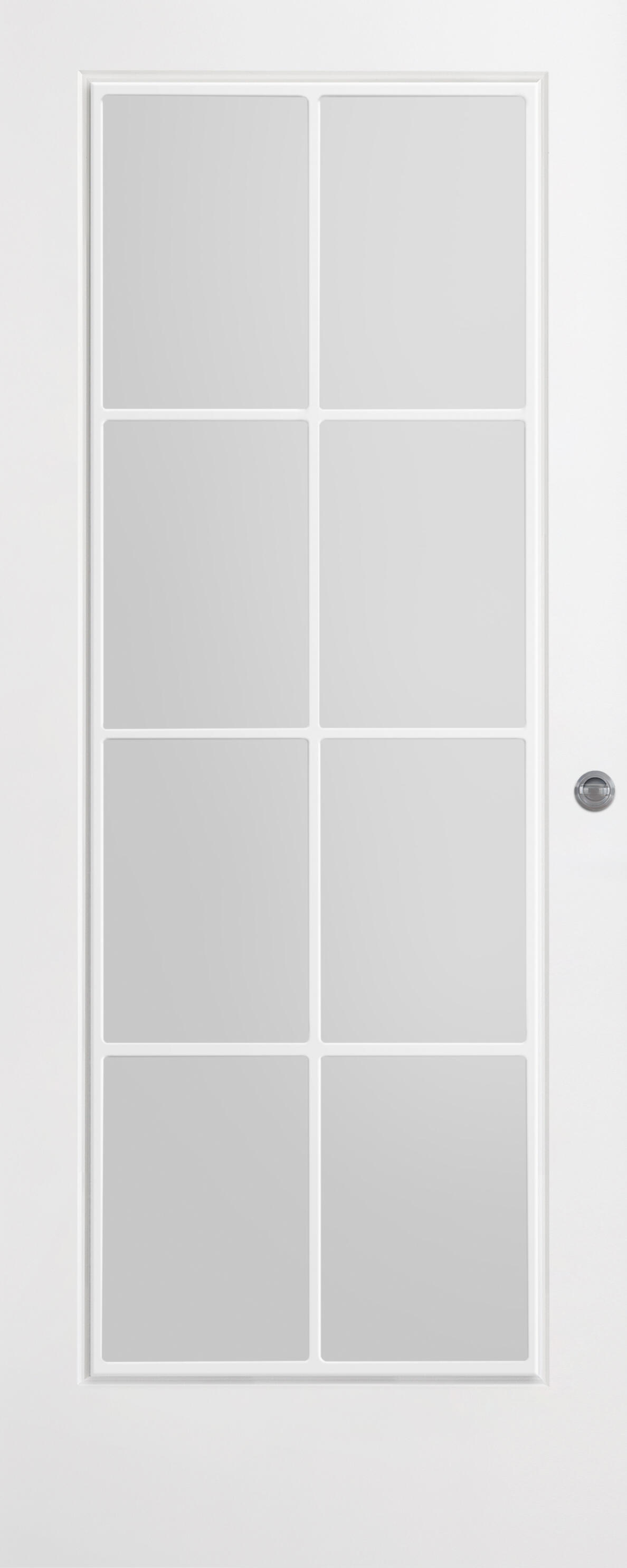 Puerta de interior corredera con cristal maciza lacada Line Plus Marsella blanco con uñero y condena anchura 72,5cm - 3