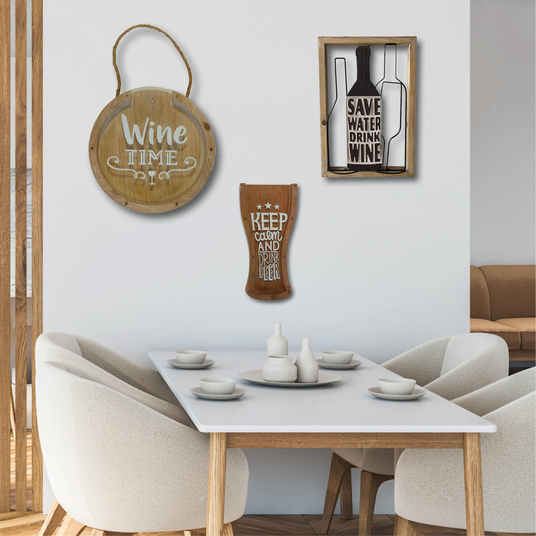 Decorazione da parete su mdf Save water, multicolore 29 x 44 cm - 2