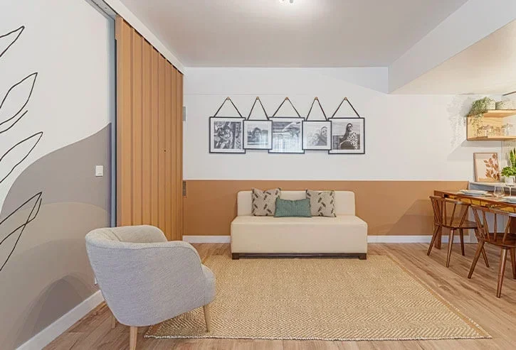 Sala com porta de correr