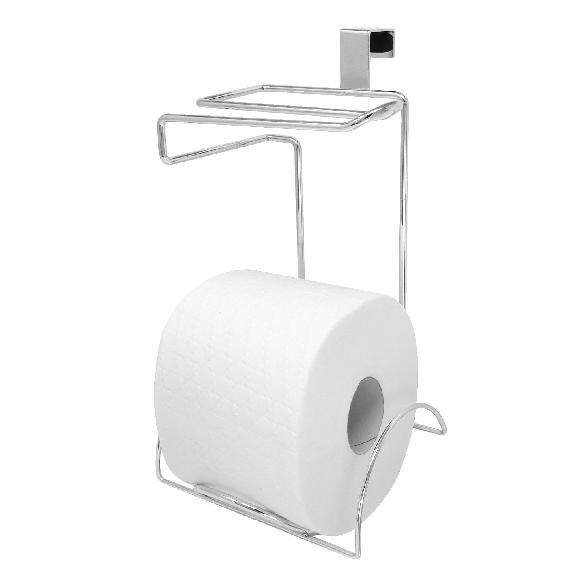 Portarrollo wc cisterna gris cromado brillante 15x28 cm