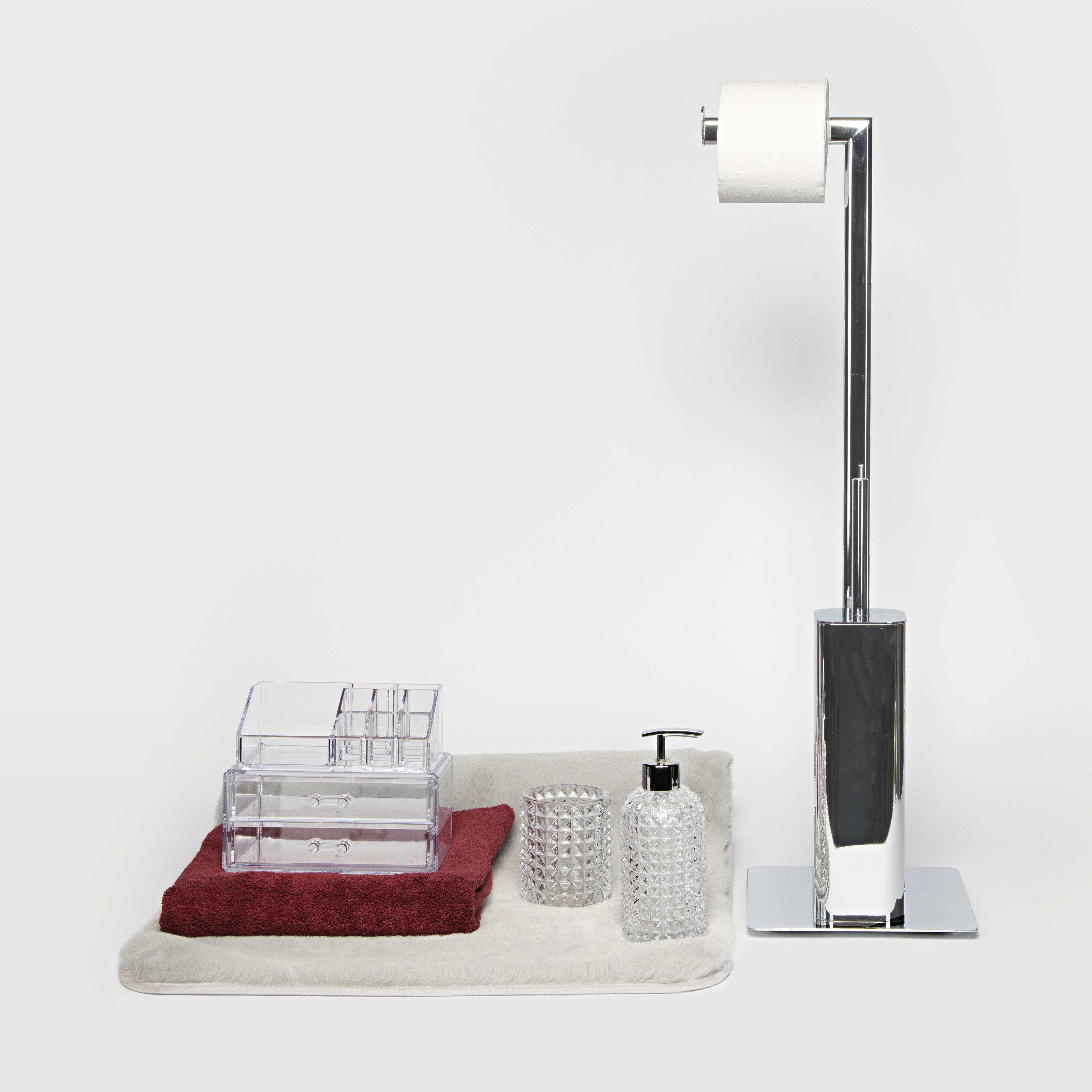 Tappeto bagno rettangolare Tappeto bagno fuzzy 50x80 rosa in poliestere rosa 80 x 50 cm - 5