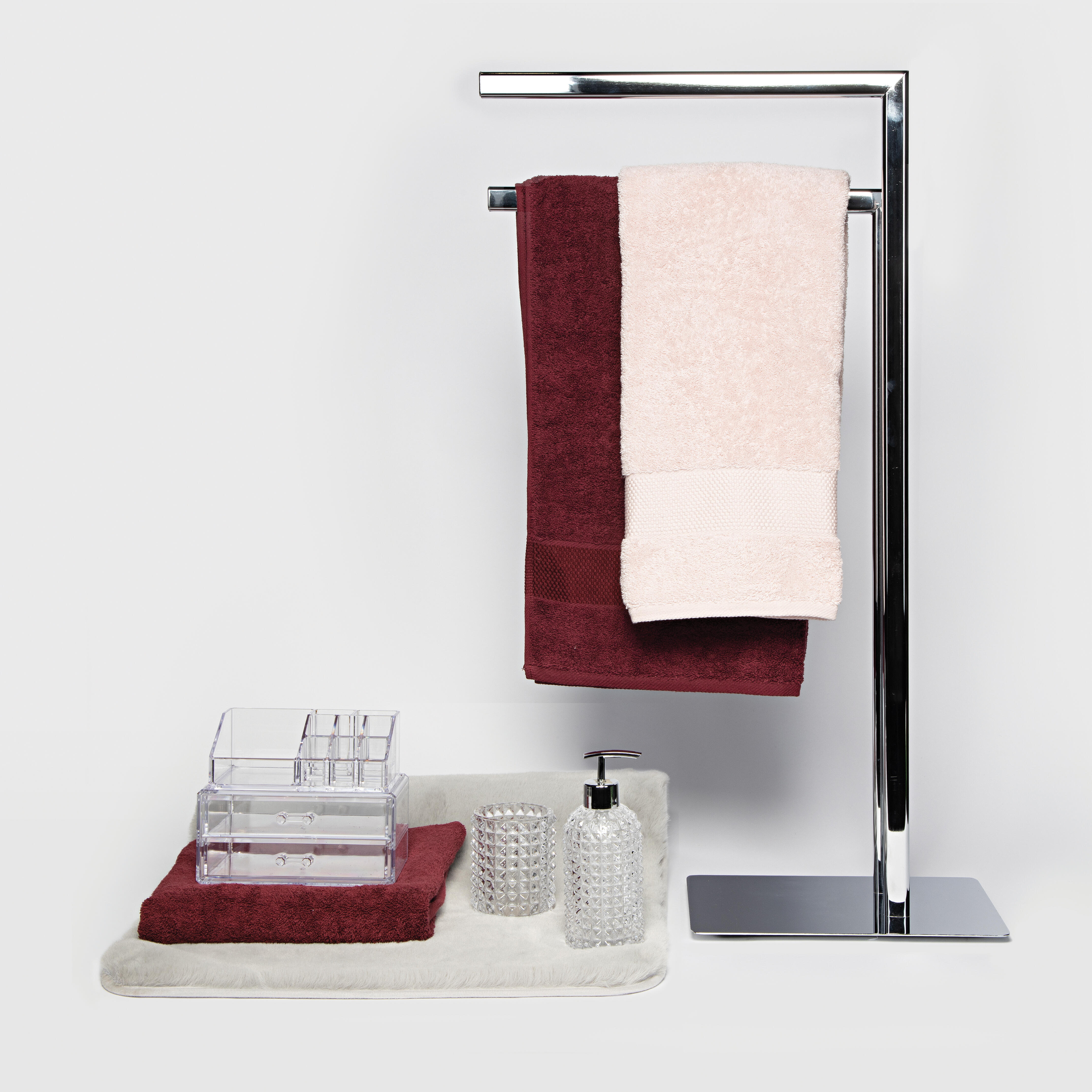 Tappeto bagno rettangolare Tappeto bagno fuzzy 50x80 rosa in poliestere rosa 80 x 50 cm - 4