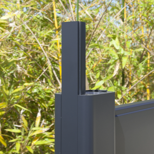 Closoir pour poteau alu Klos up! gris zinc, H.187 x l.2.5 x P.2 cm