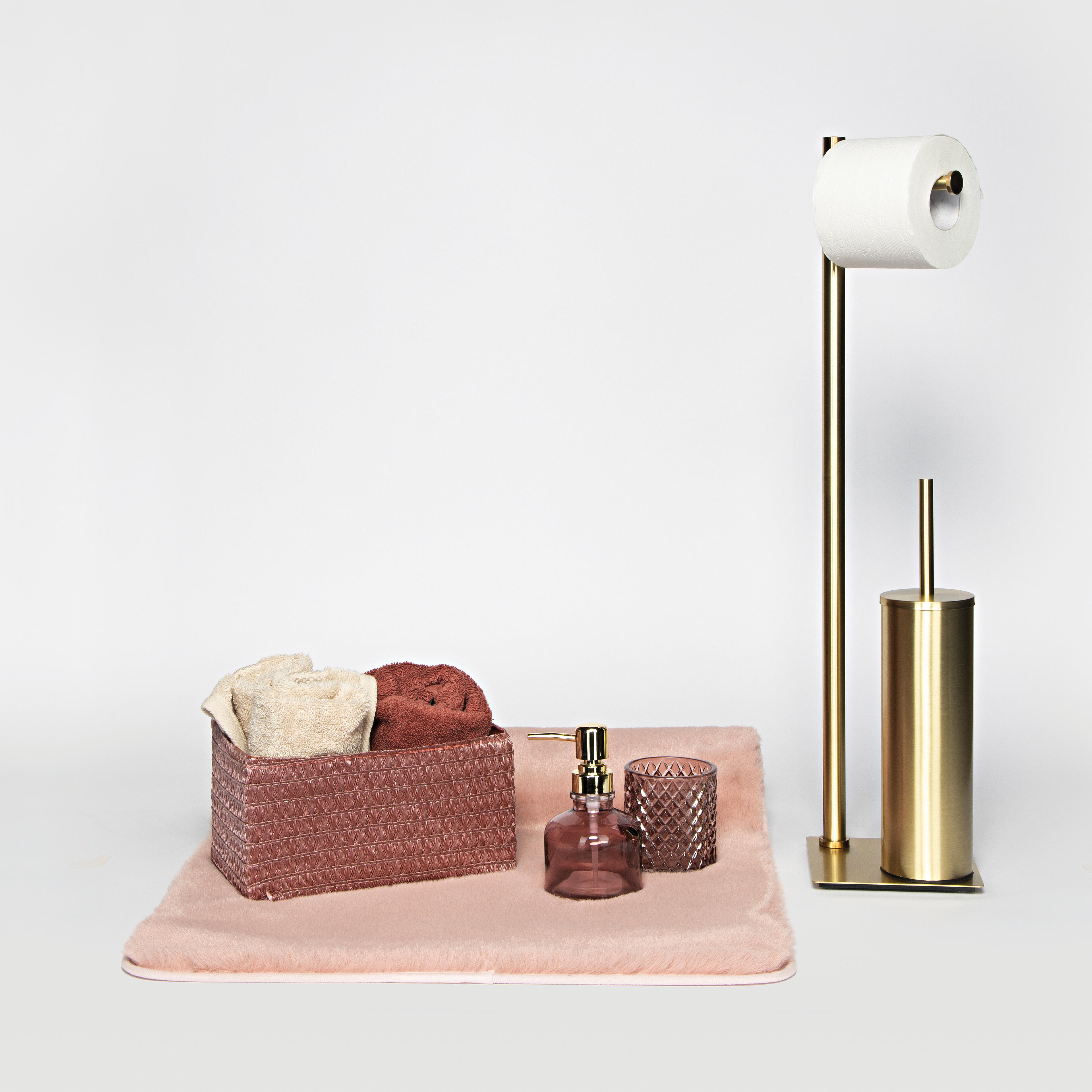 Tappeto bagno rettangolare Tappeto bagno fuzzy 50x80 rosa in poliestere rosa 80 x 50 cm - 2