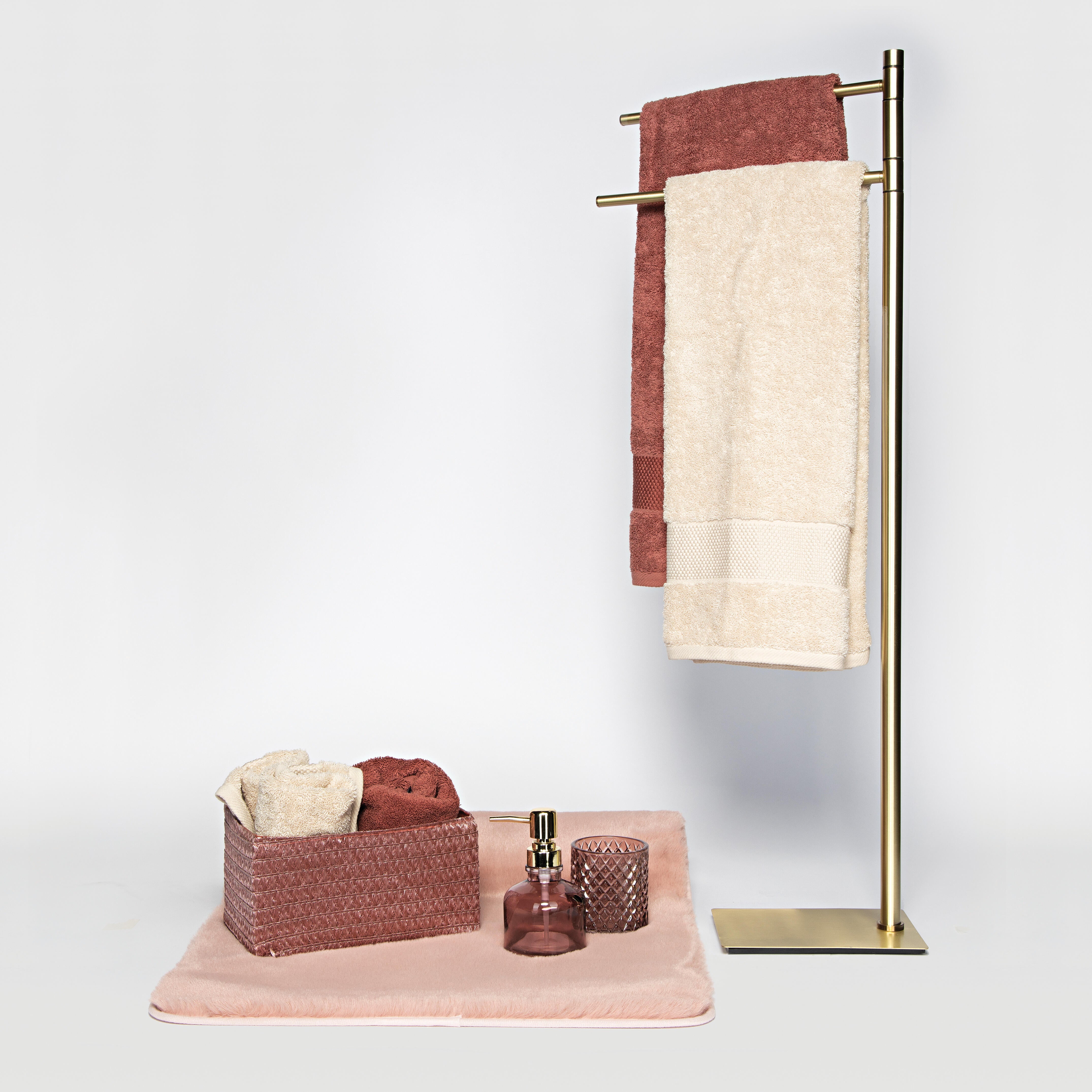 Tappeto bagno rettangolare Tappeto bagno fuzzy 50x80 rosa in poliestere rosa 80 x 50 cm - 3