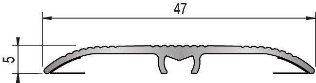 Barre de seuil alu titium strié auto-adhésif, l.4.7 cm x L.93 cm - 3