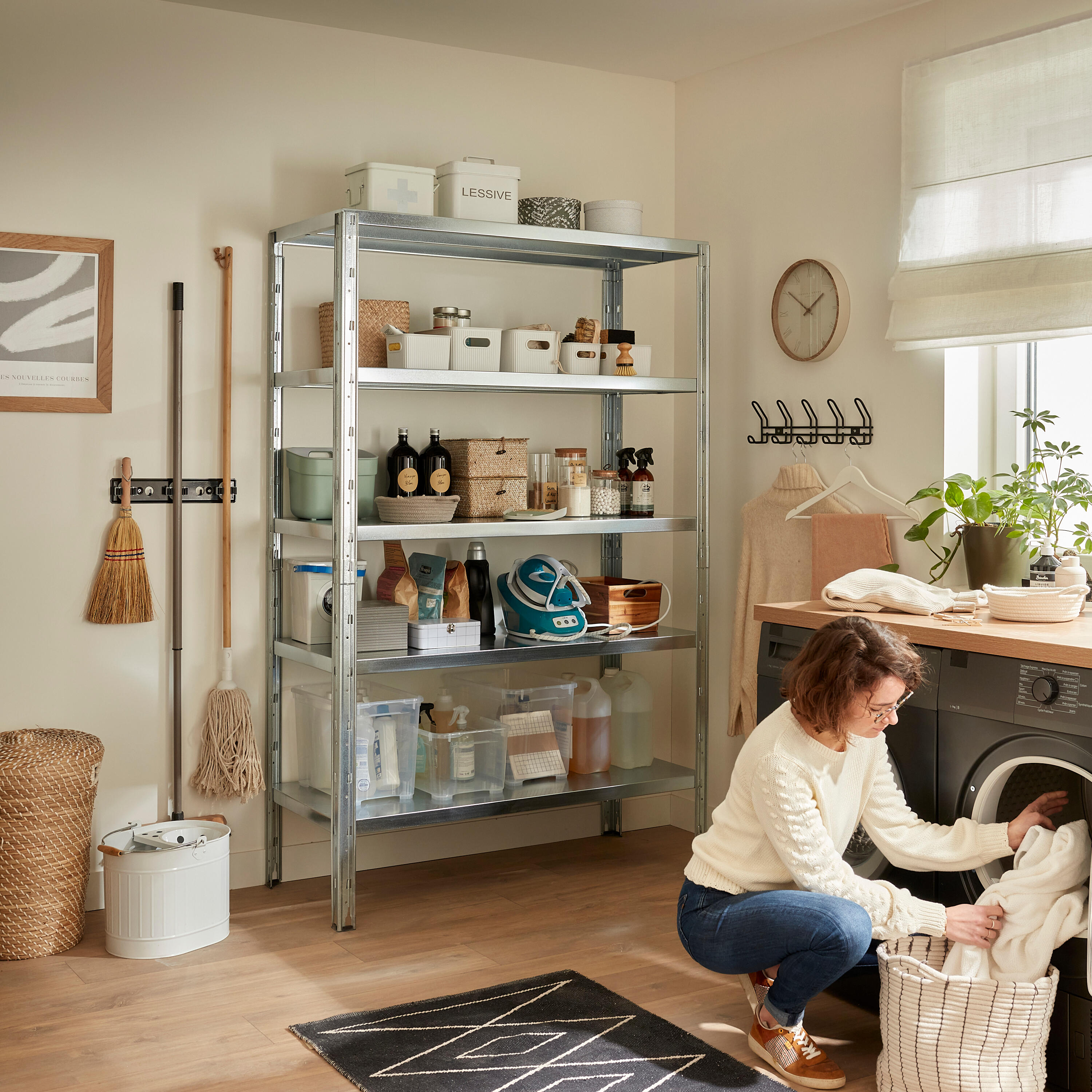 Scaffale in kit 5 ripiani L 120 x P 50 x H 188 cm grigio, portata per ripiano 200 kg - 5