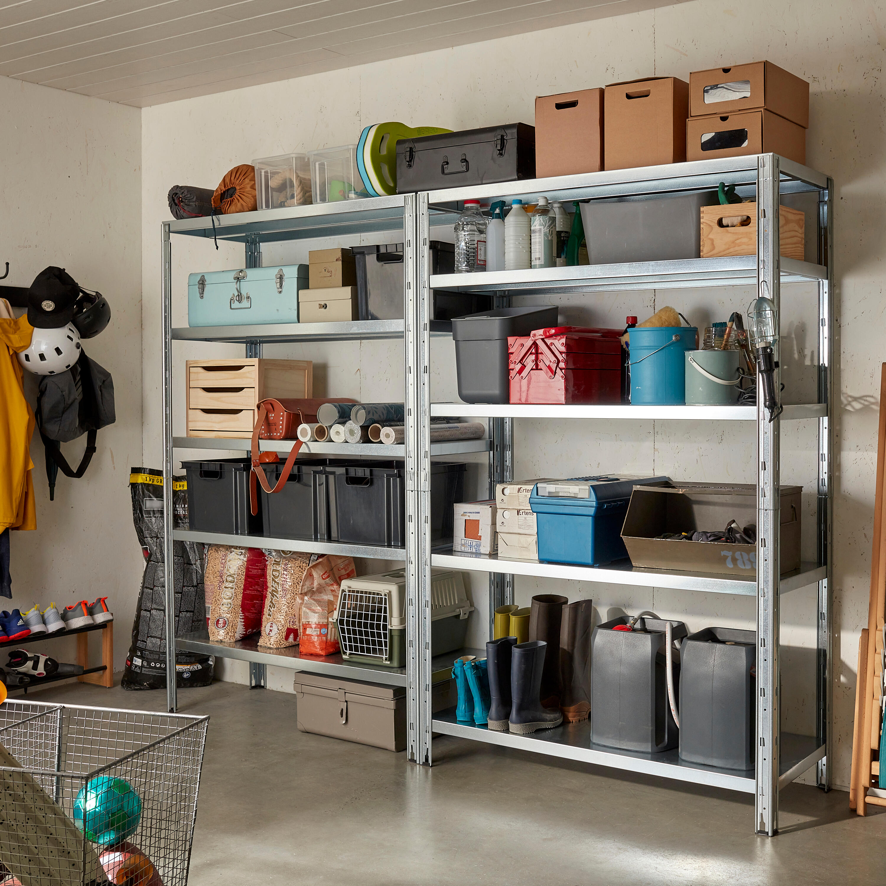 Scaffale in kit 5 ripiani L 120 x P 50 x H 188 cm grigio, portata per ripiano 200 kg - 3