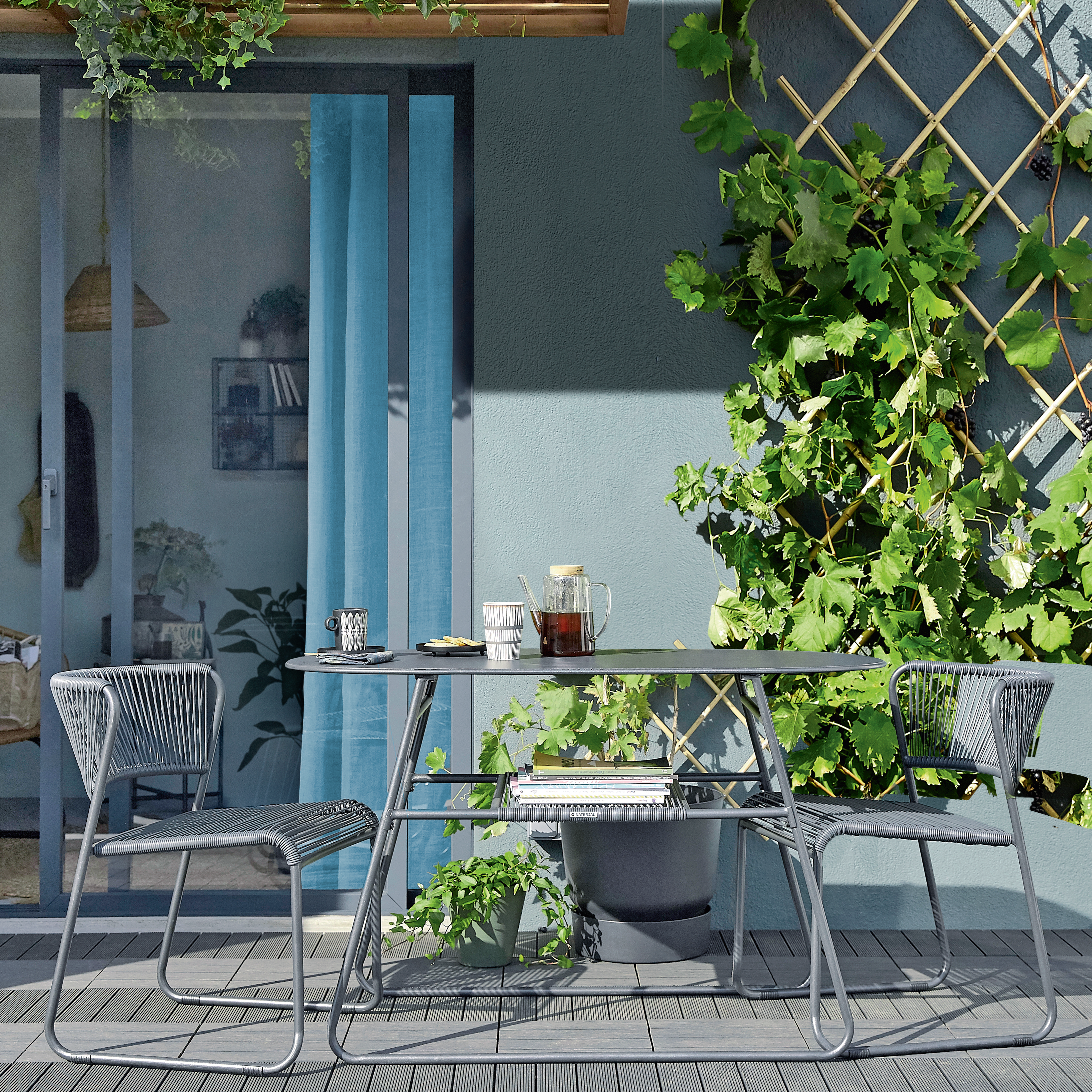 Krzesło ogrodowe Duo stalowe antracytowe Naterial - 6