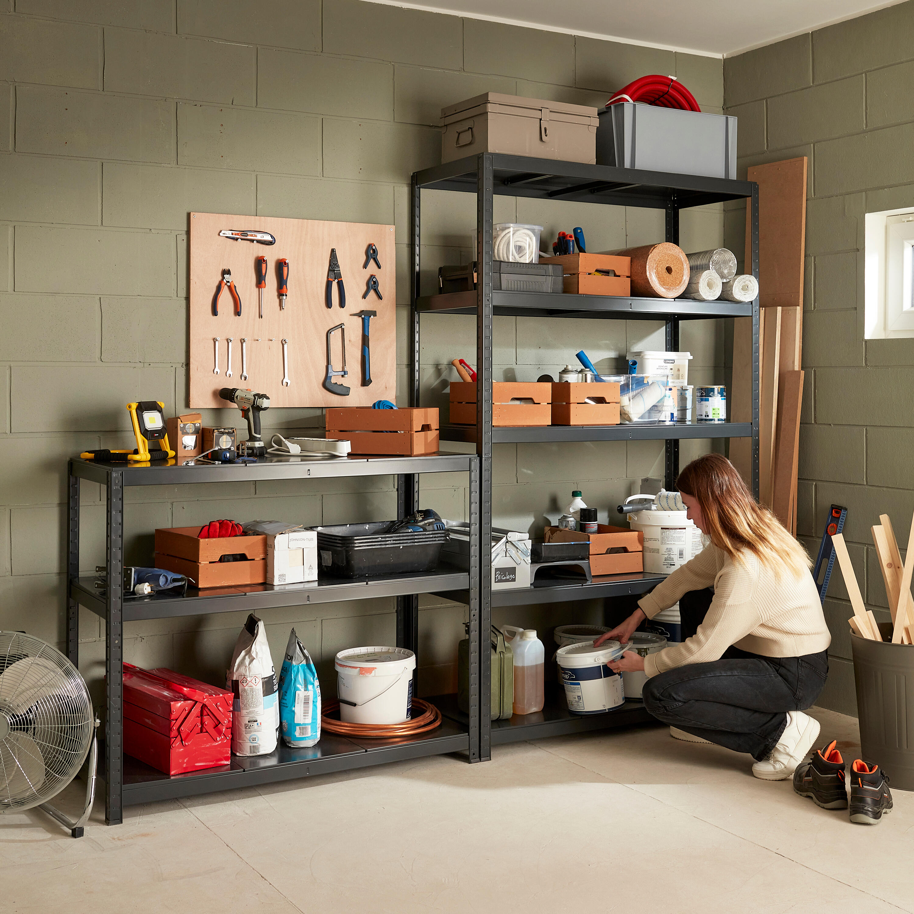 Estante metálica preto 5 prateleiras 196x120x50 cm 200 kg Spaceo - 10