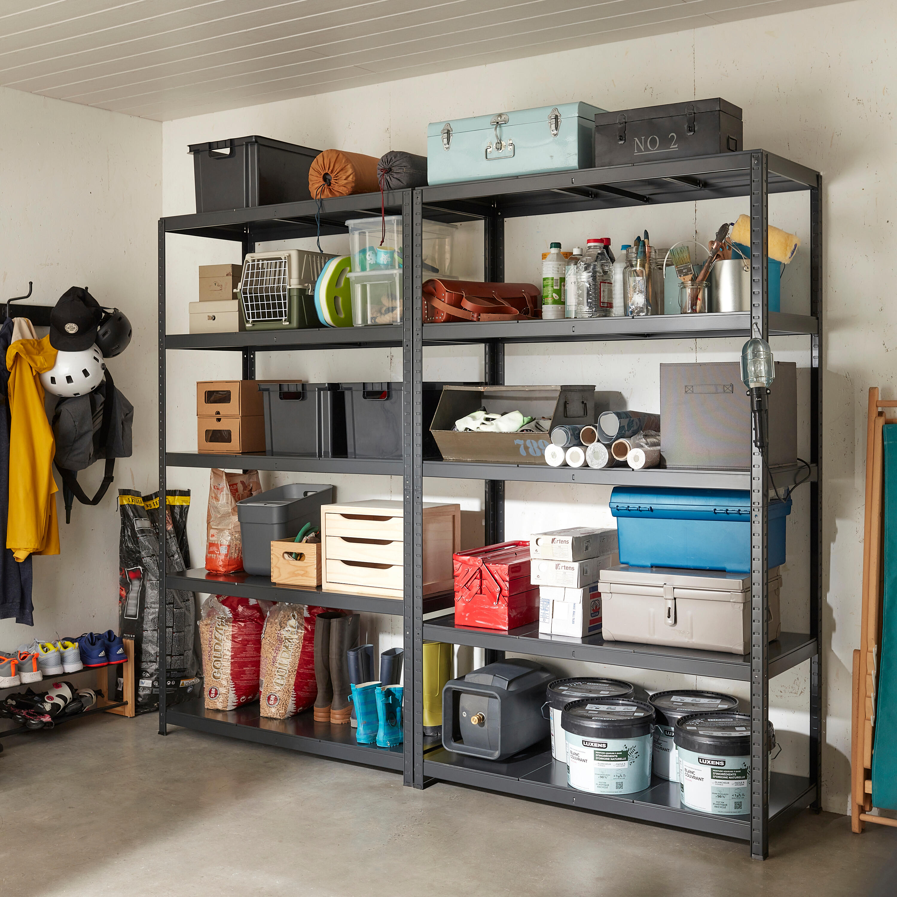 Estante metálica preto 5 prateleiras 196x120x50 cm 200 kg Spaceo - 3