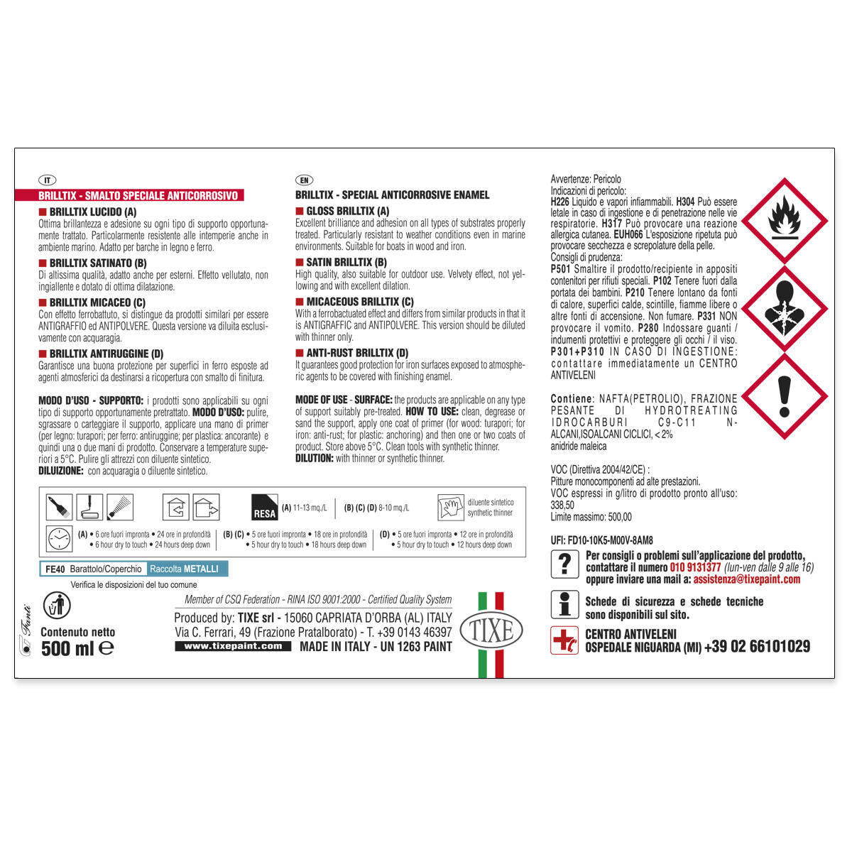 Vernice da esterno per ferro TIXE Brilltix grigio perla opaco, 0.5 l - 5
