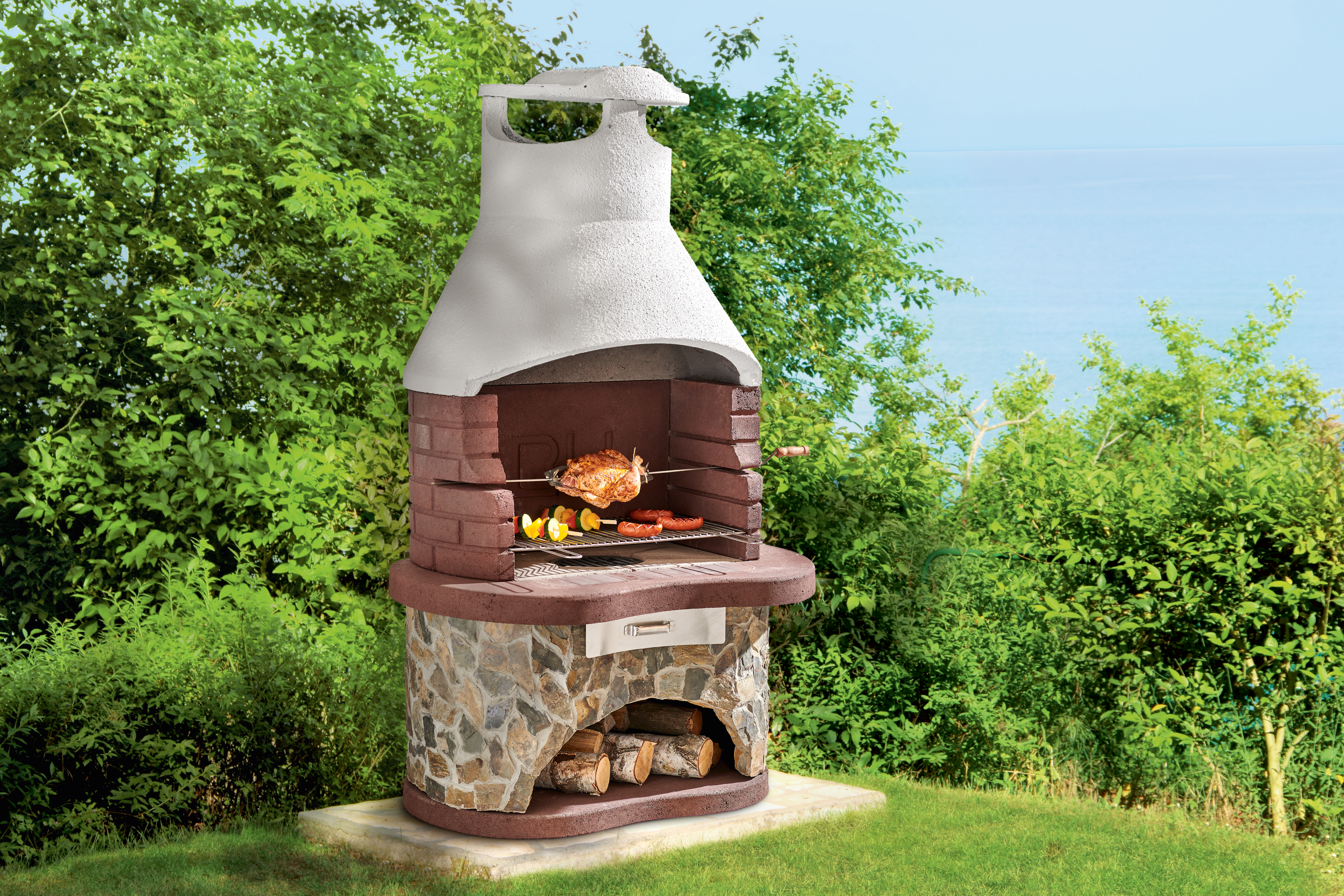 Grill ogrodowy betonowy Tempere 112x70x187 cm - 2