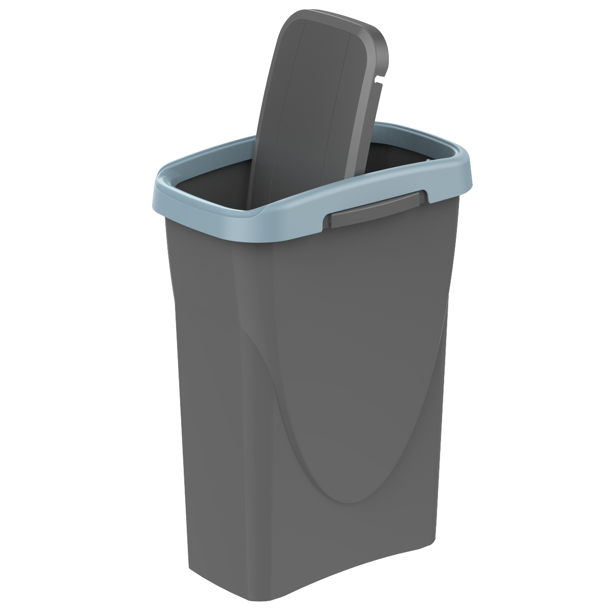 Pattumiera per raccolta differenziata Ecoswing Green Loop manuale grigio e azzurro 15 L - 3