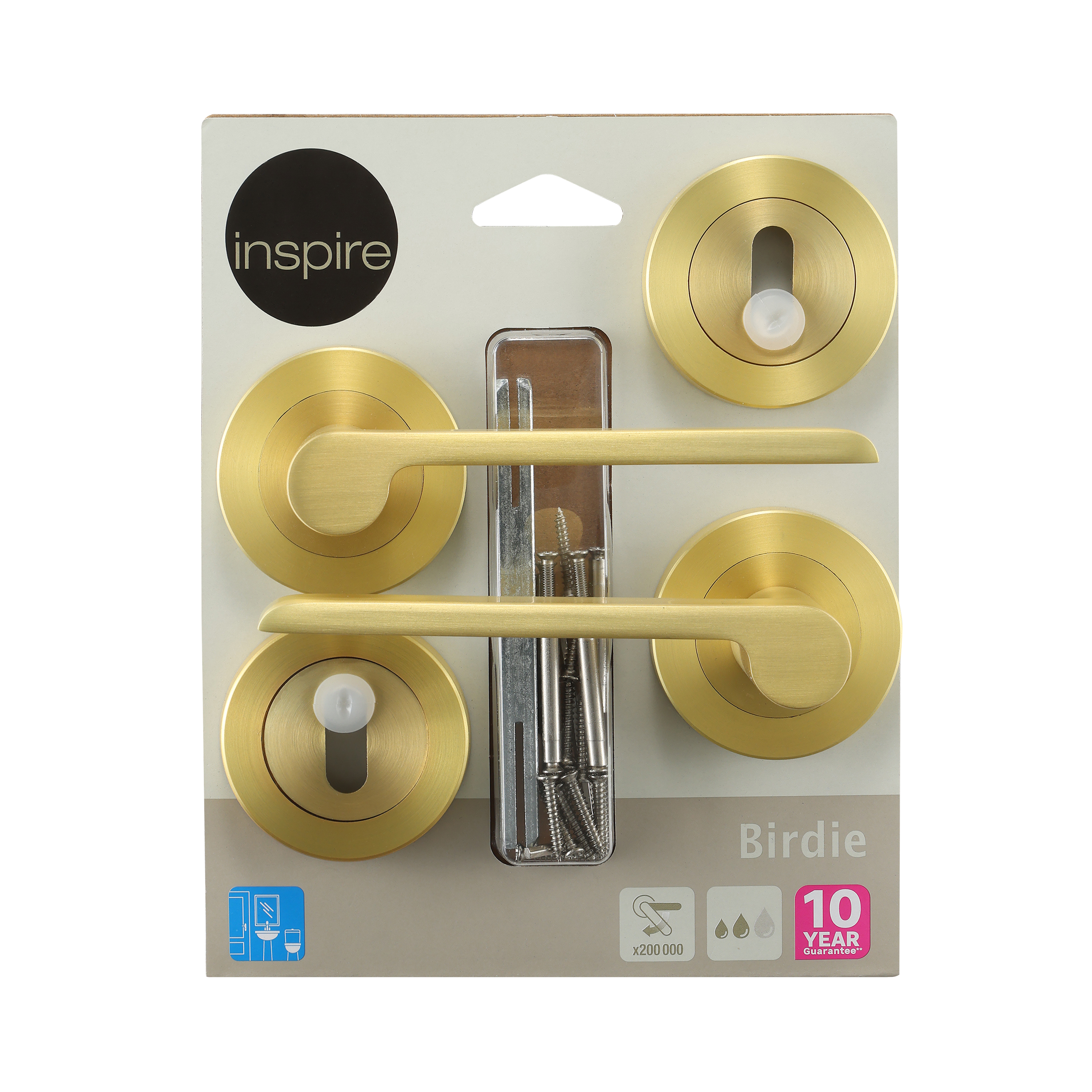 Puxador de porta roseta alumínio dourado escovado mate Inspire Birdie - 7