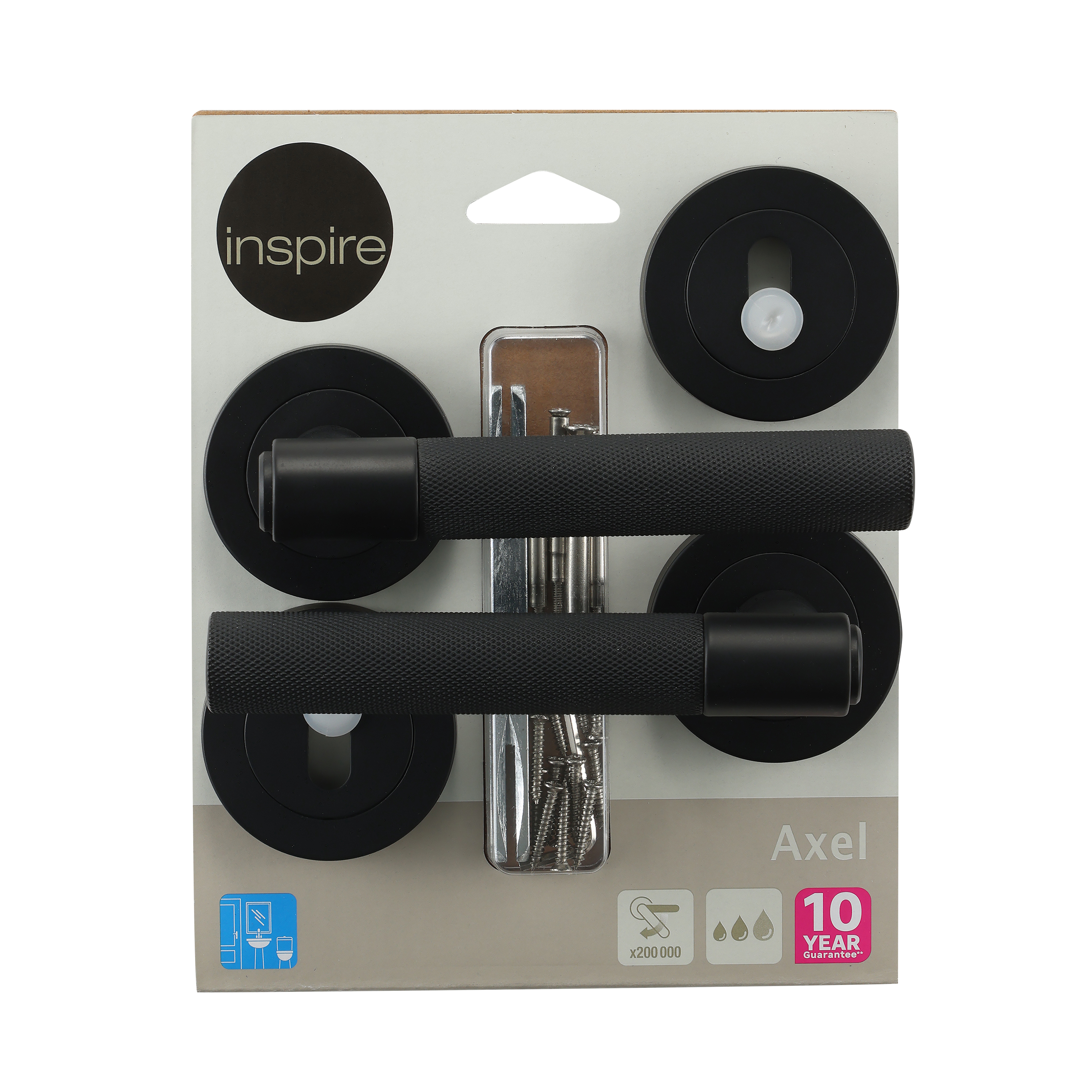 Puxador de porta roseta alumínio preto mate Inspire Axel - 8