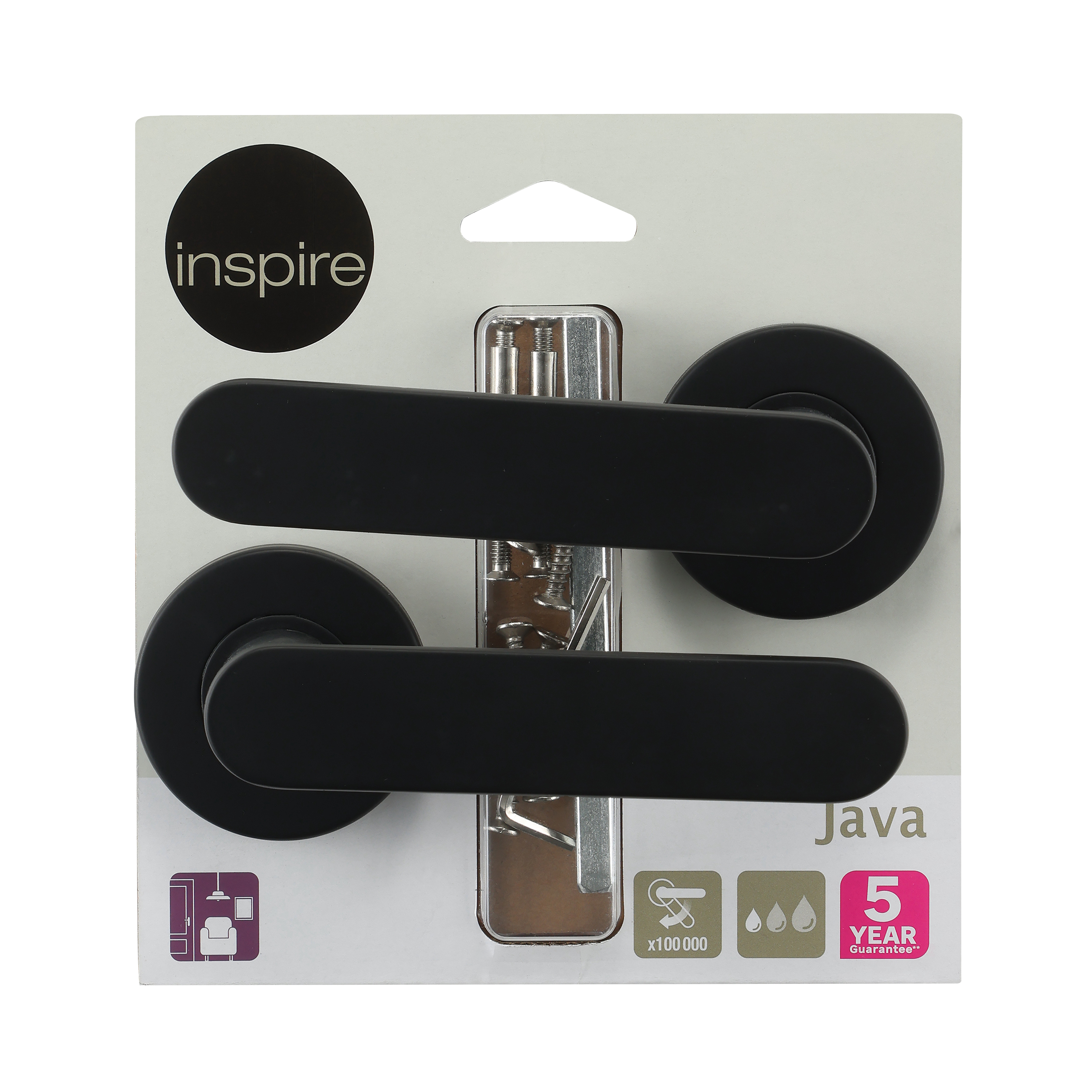 2 poignées sur rosace INSPIRE Java aluminium noir mat A1 - 6