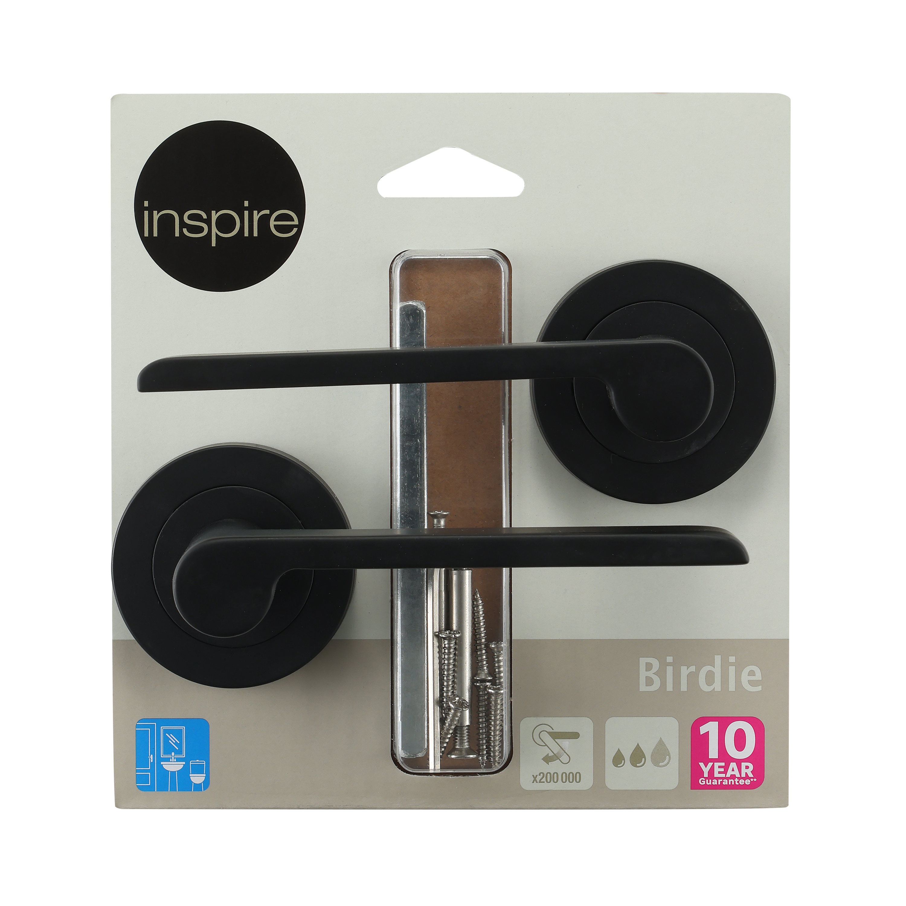 2 poignées sur rosace INSPIRE Birdie noir mat A1 - 9