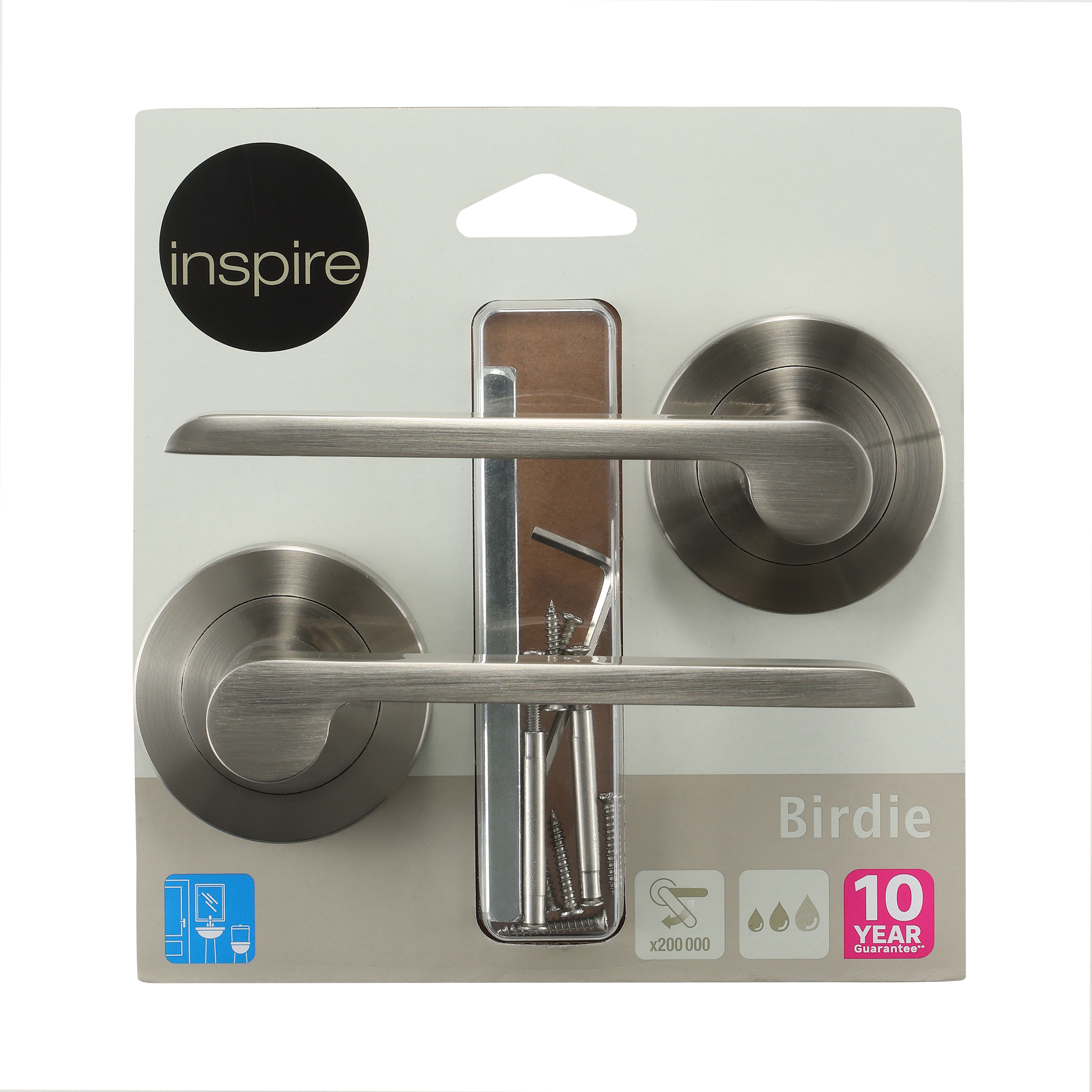 Klamka do drzwi wewnętrznych na rozecie Birdie nikiel szczotkowany Inspire - 11