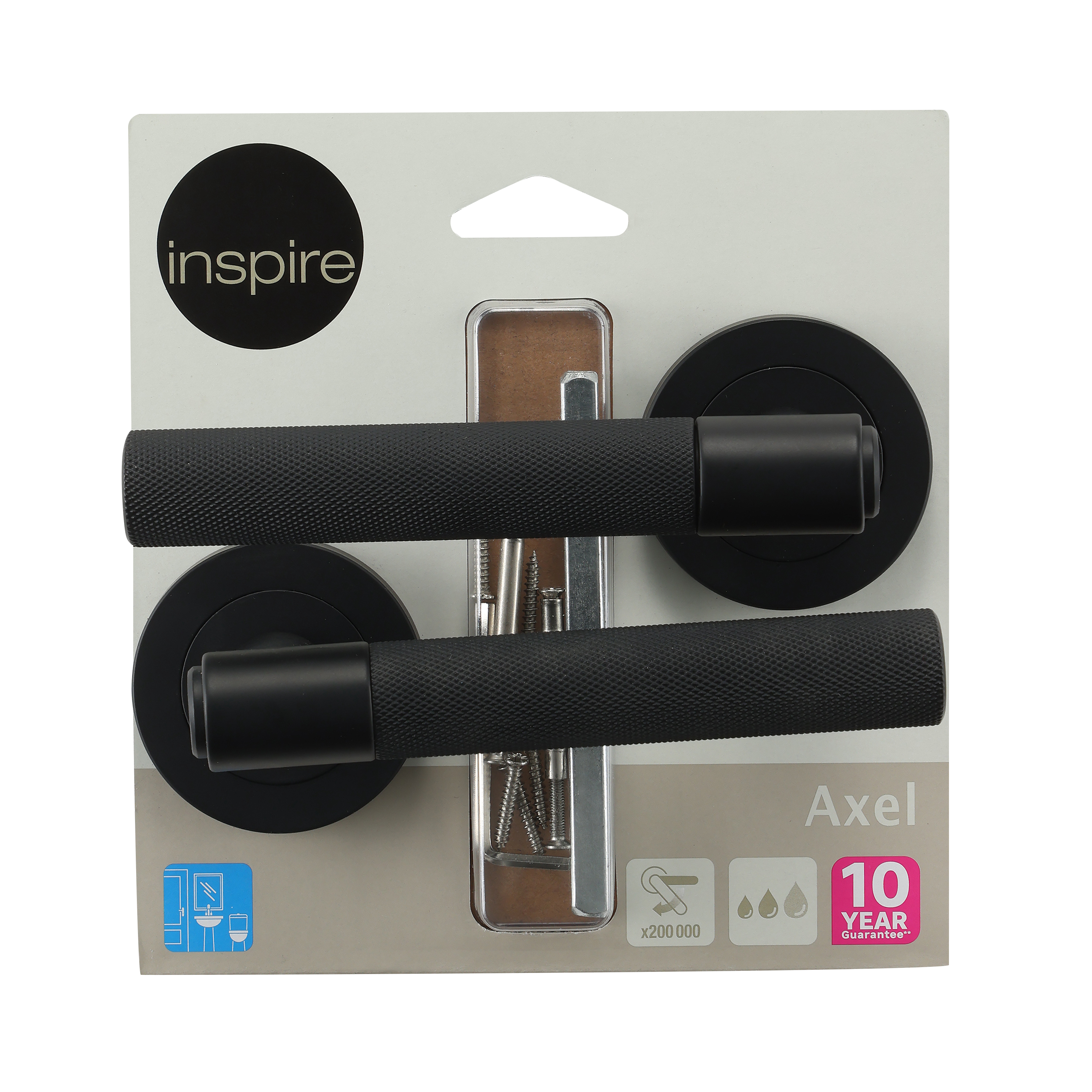 2 poignées sur rosace INSPIRE Axel sans trou aluminium noir mat A8 - 9