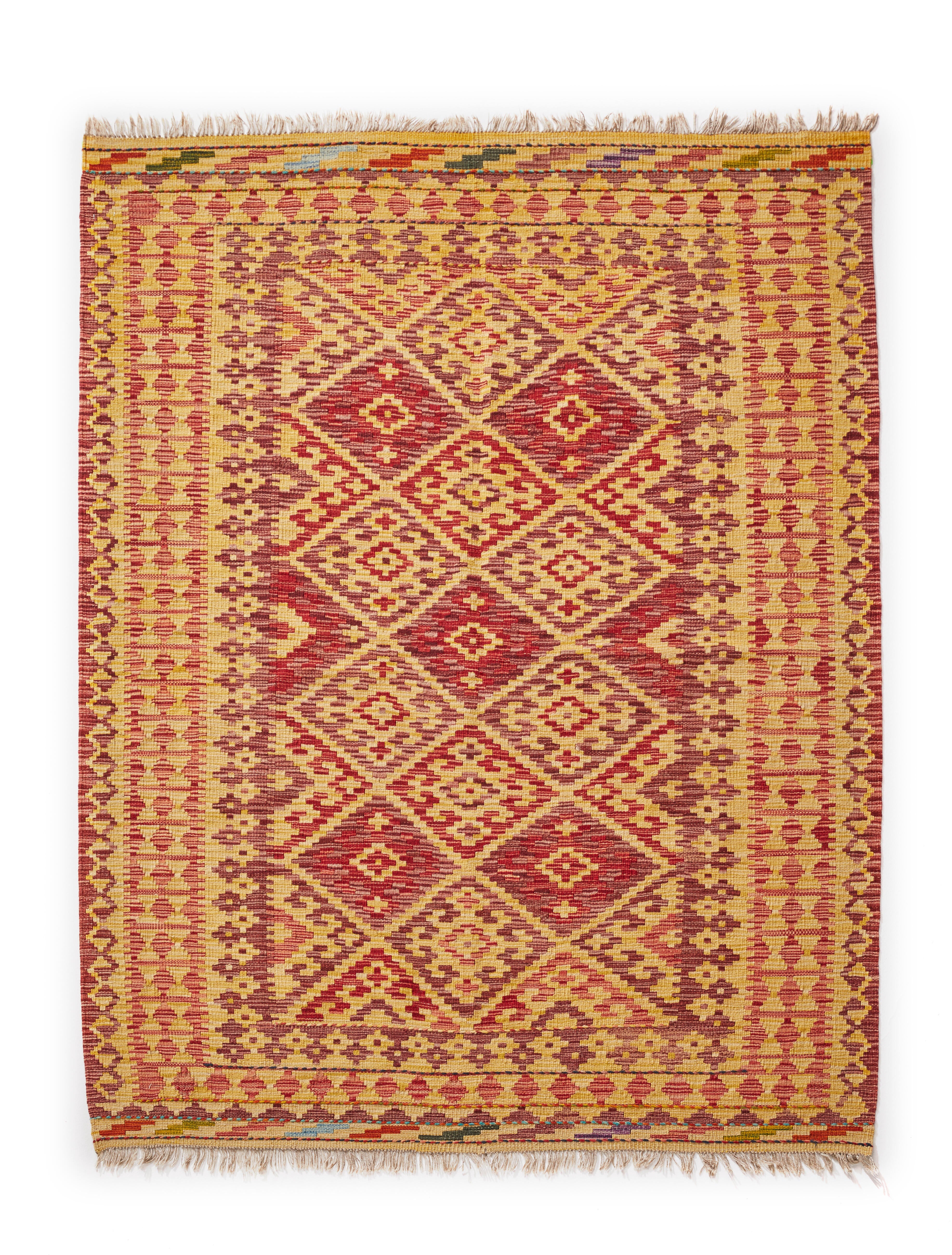 Alfombra lana tejido plano kilim herat 5 multicolor 150x200cm